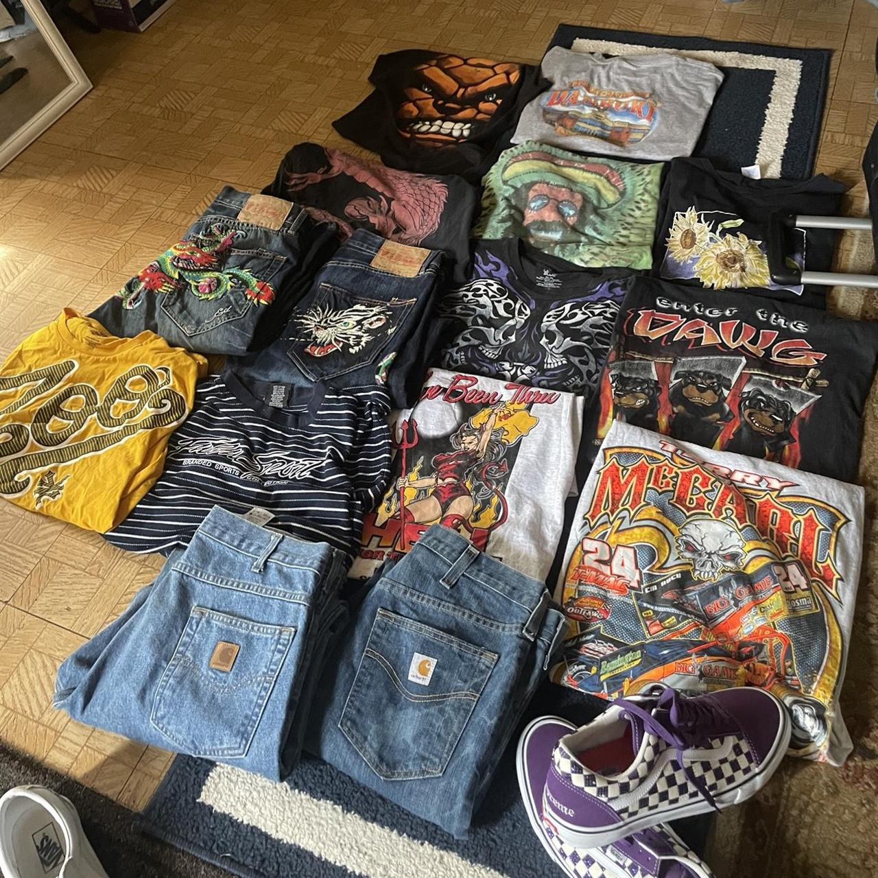 Ed Hardy Men S T Shirt Depop   P0 