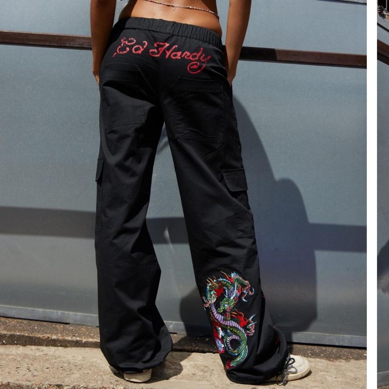 Womens Ny City Xtra Oversized Denim Trousers Jeans - Black – Ed Hardy Europe