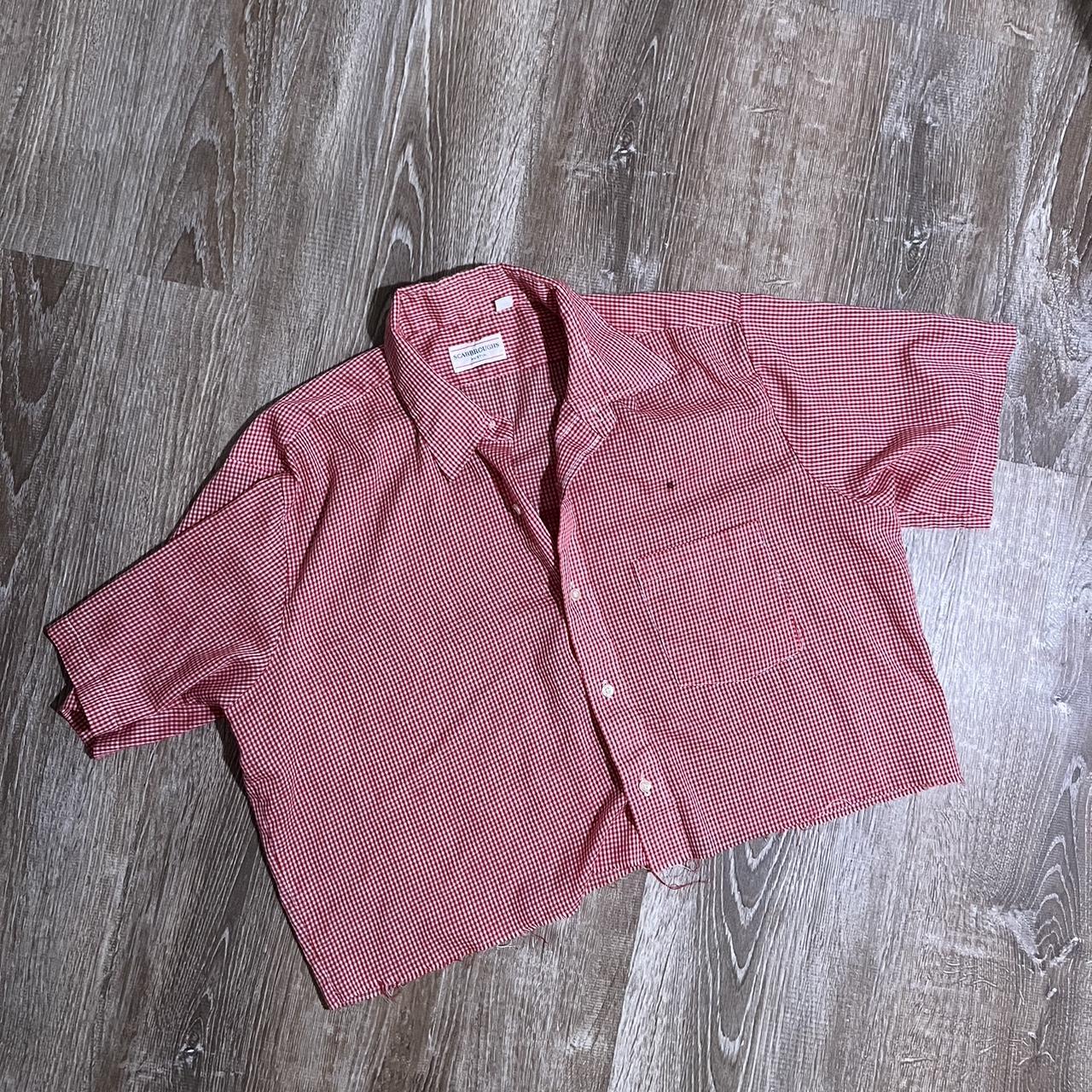 Red Plaid Button Up -fits Size Large Xl -pit To Pit - Depop