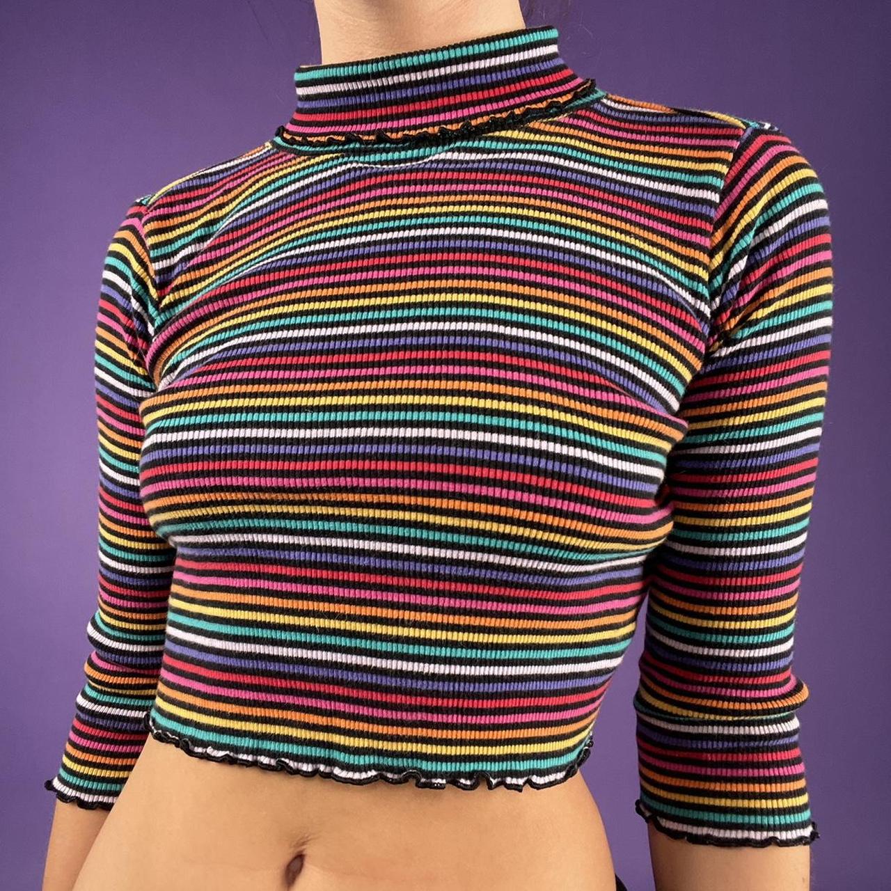 激レア　イッセイミヤケ　STRIPED RAIN HIGH NECK TOPS Raie striped cotton turtleneck top in red - The Upside | Mytheresa