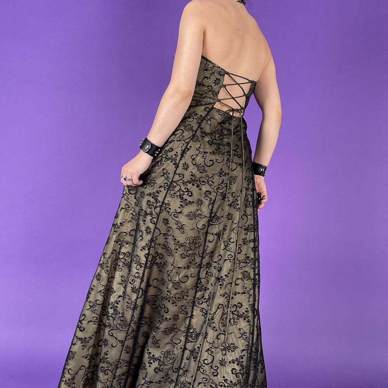 90s vintage gothic prom dress halter top chic Depop