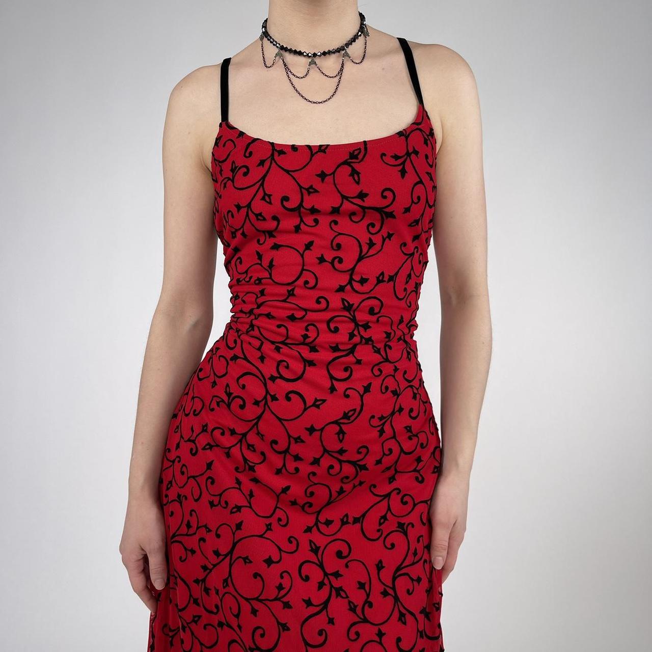 red goth prom dress vintage 90s prom dress