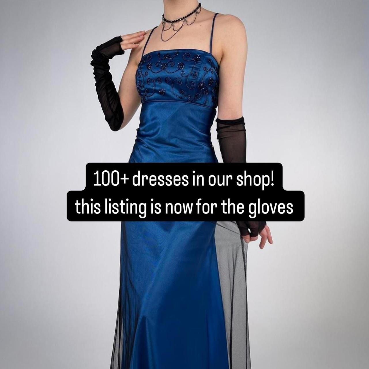 blue prom dress 90s vintage grunge goth mesh