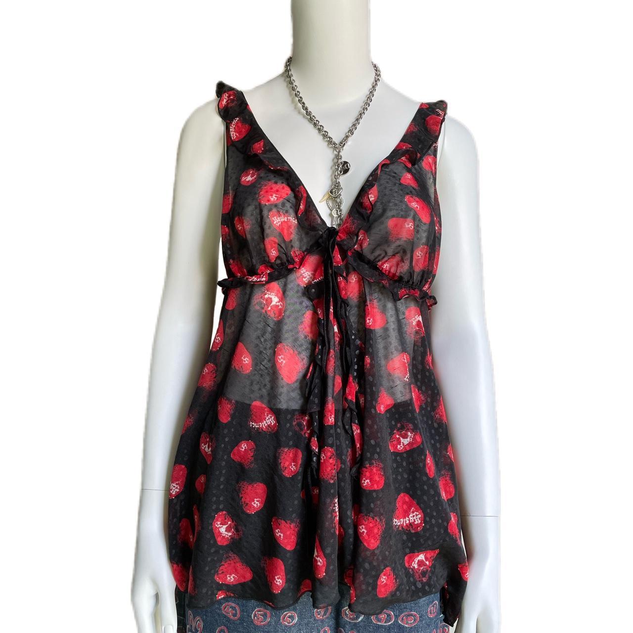 ー品販売  w strawberry glamour hysteric skull Depop | top mesh ジャケット・アウター