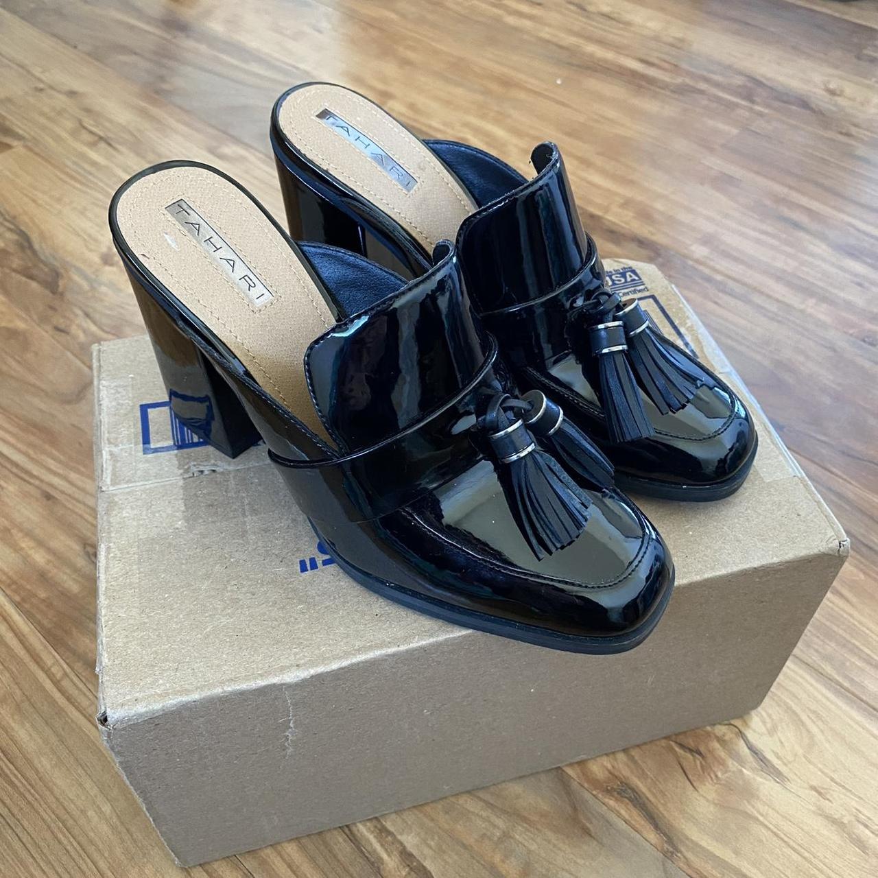 Patent Leather Tahari Mules Tahari Black Patent Leather Loafer