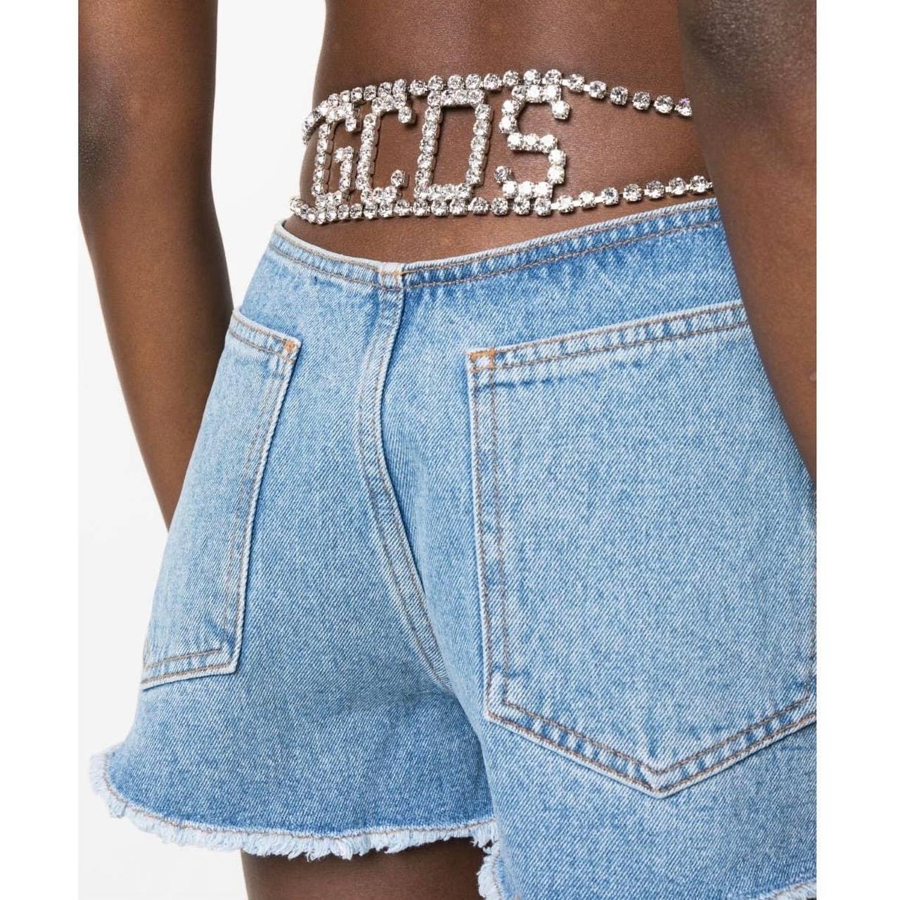 High waisted hot sale rhinestone shorts