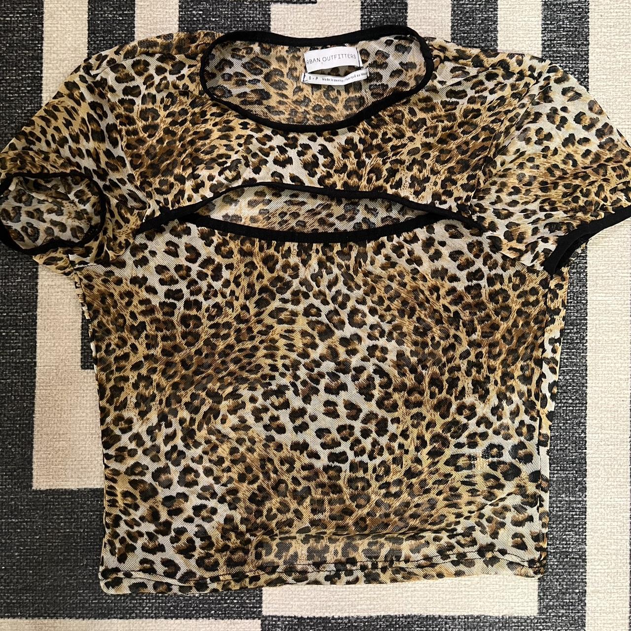 Urban Outfitters Sheer Cheetah Print Tee #mesh... - Depop