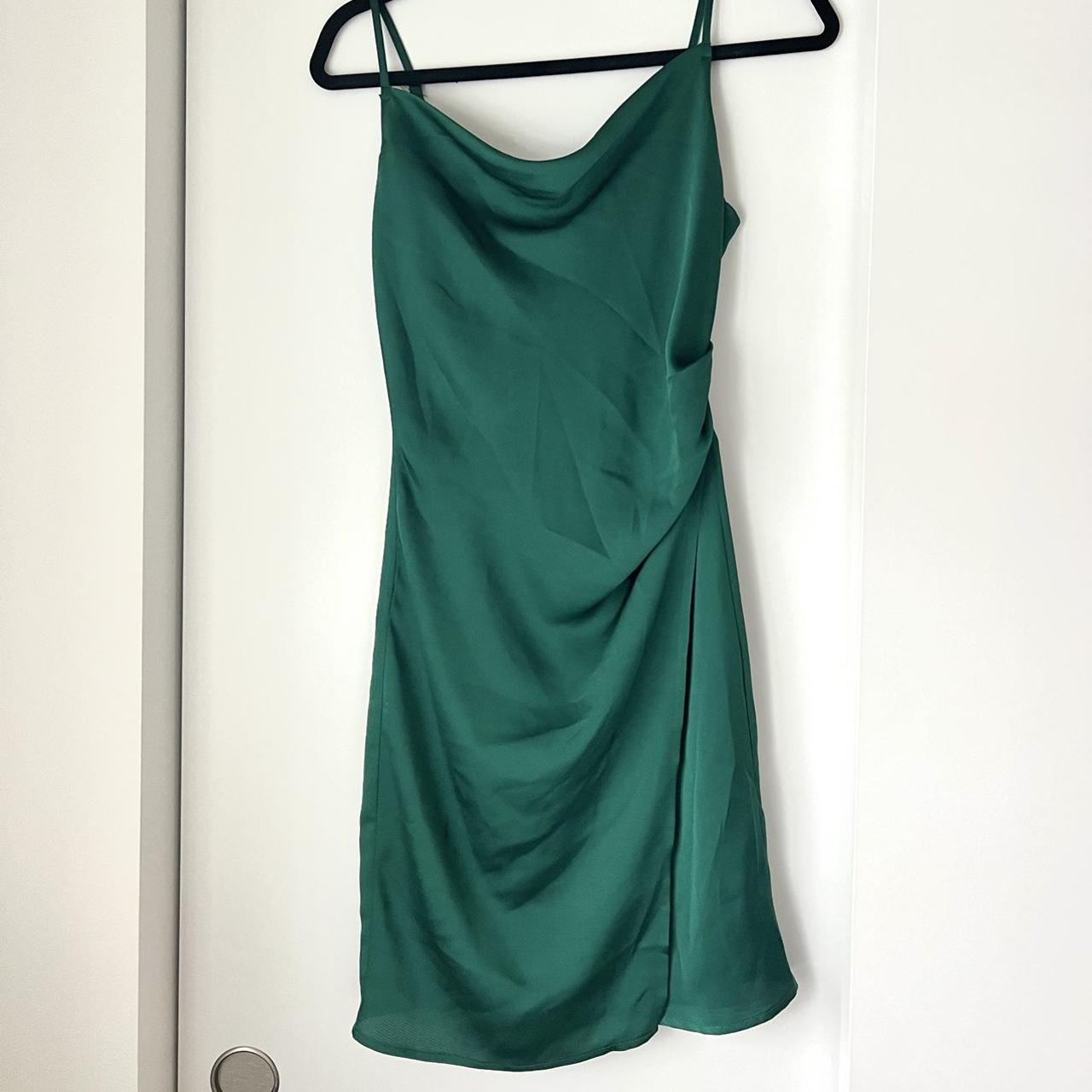 Emerald green cowl neck dress Xsmall Length mini Depop