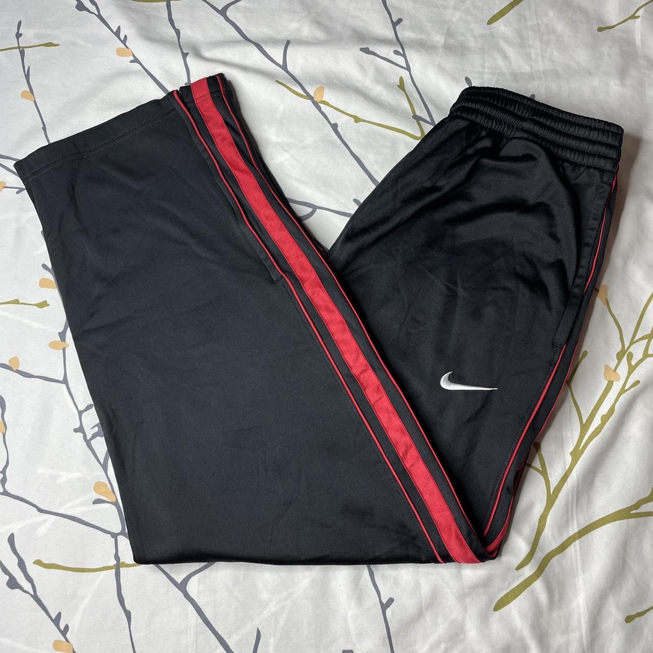 Nike Track Pants Black/Red Size Small In Excellent... - Depop