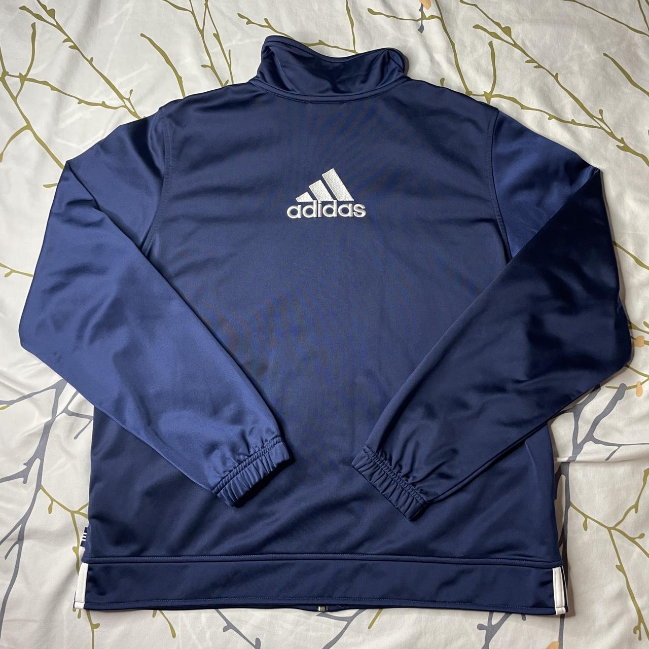 Adidas Men's Navy and White Jacket | Depop