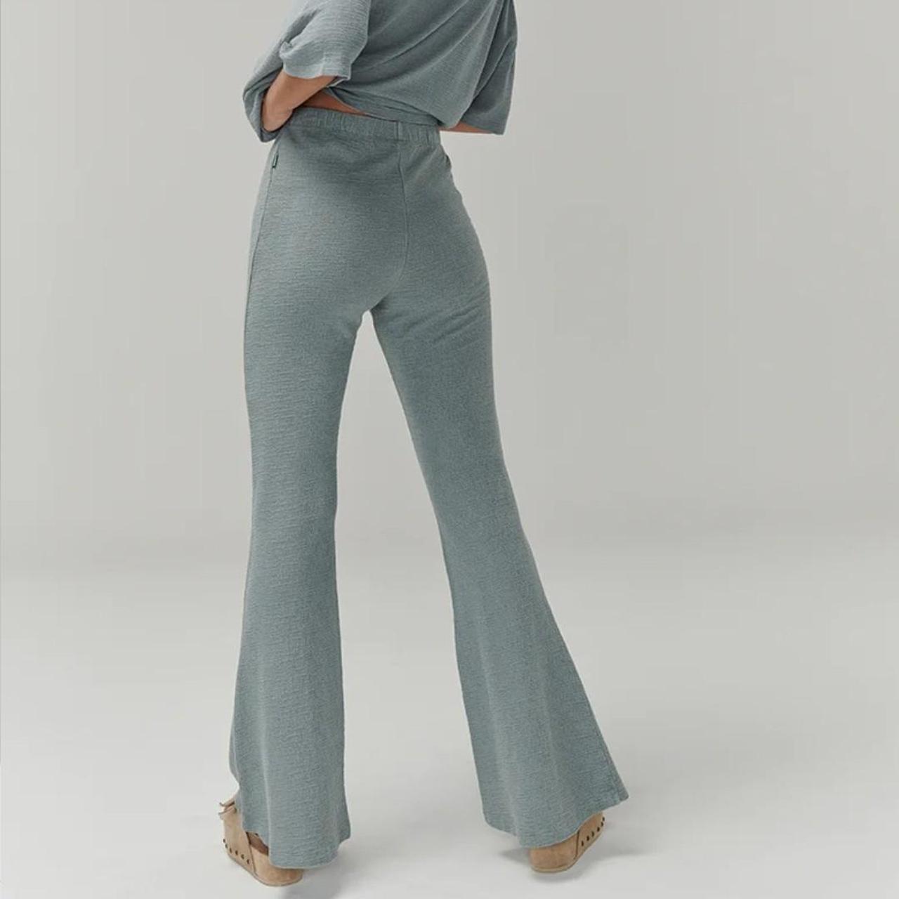 Ghanda 'Dirty Teal' Flare Pants Features Elastic... Depop