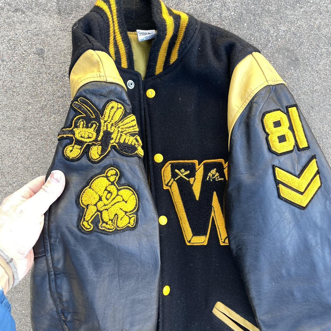 American Vintage Men's Yellow and Black Jacket Depop