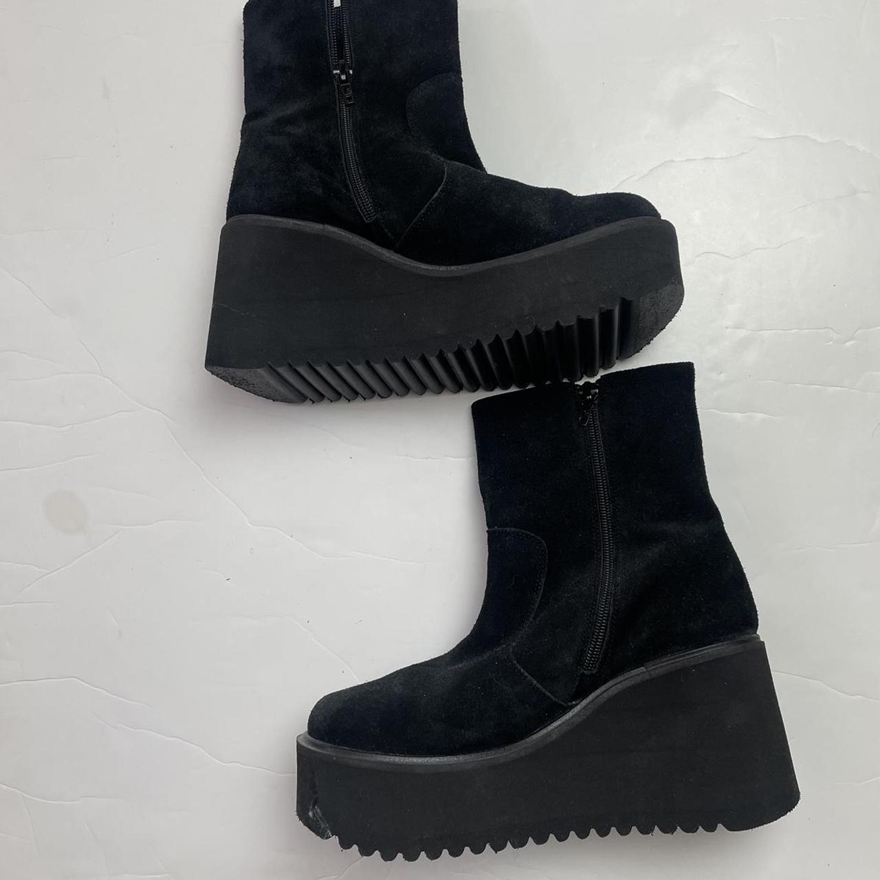 Unreal vintage 90’s chunky platform wedge boots -... - Depop