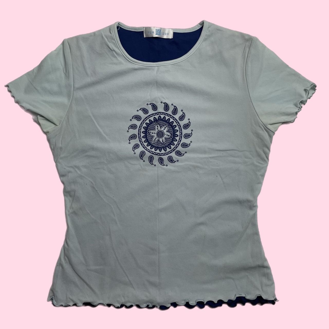 Vintage 90’s 00’s New Look blue baby tee with... Depop