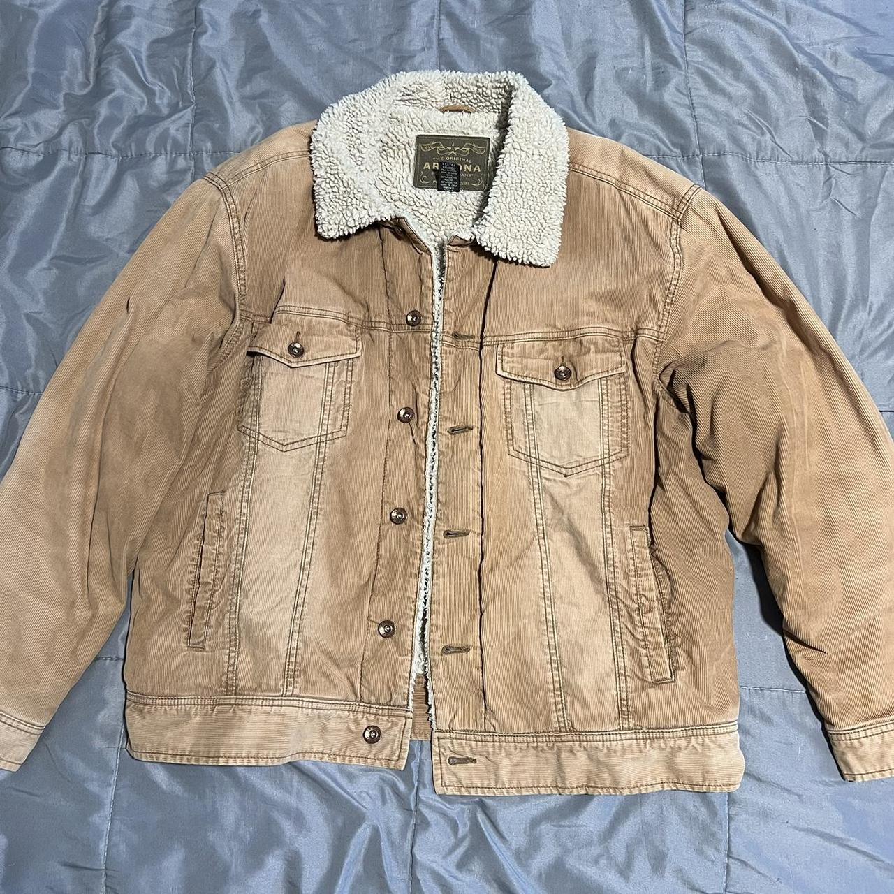 Sherpa-lined vintage corduroy trucker jacket Arizona... - Depop