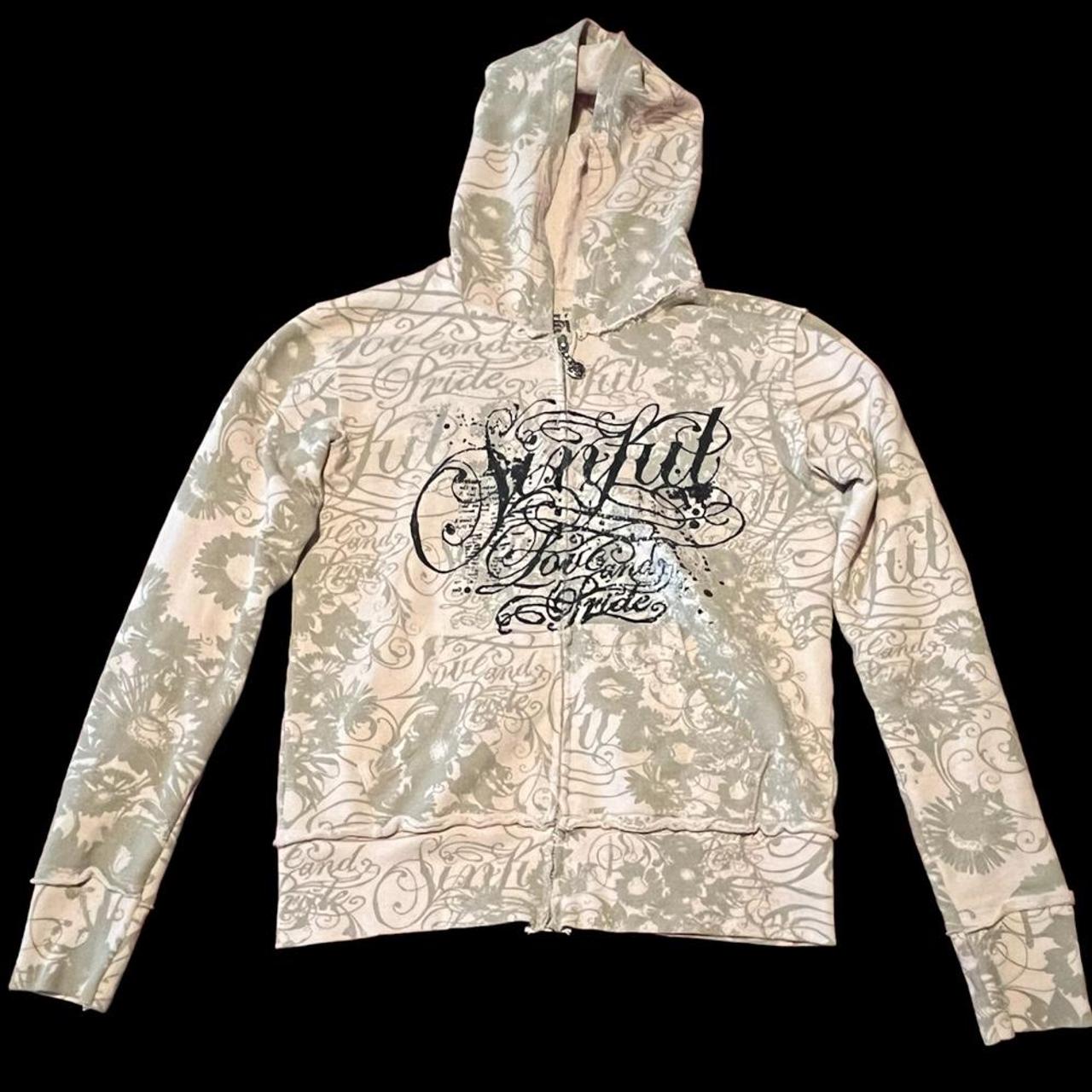 Affliction Women's Pink Jacket Depop