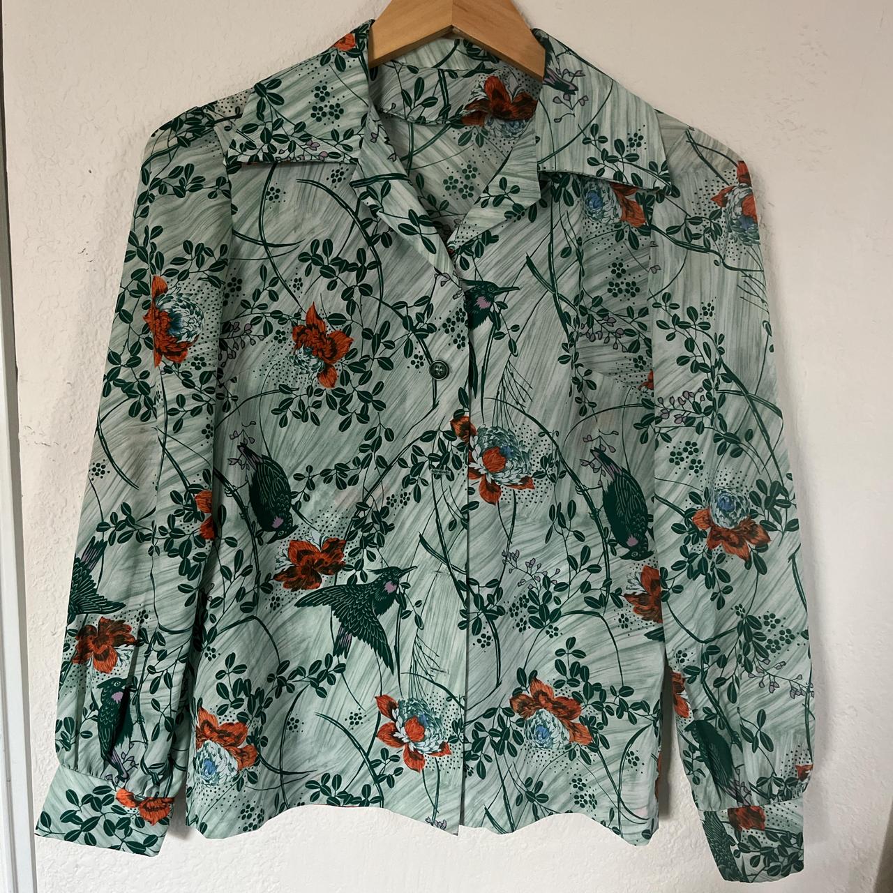 Vintage forest green homemade blouse. Seems like a... - Depop