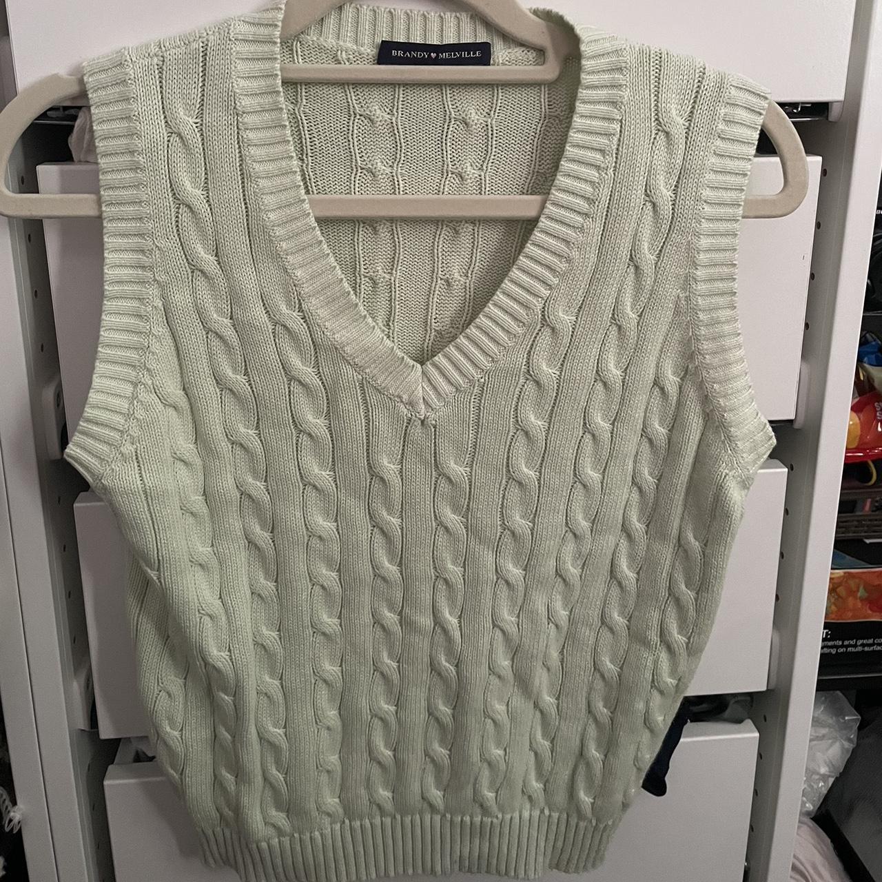 Brandy Melville green sweater vest one size... Depop
