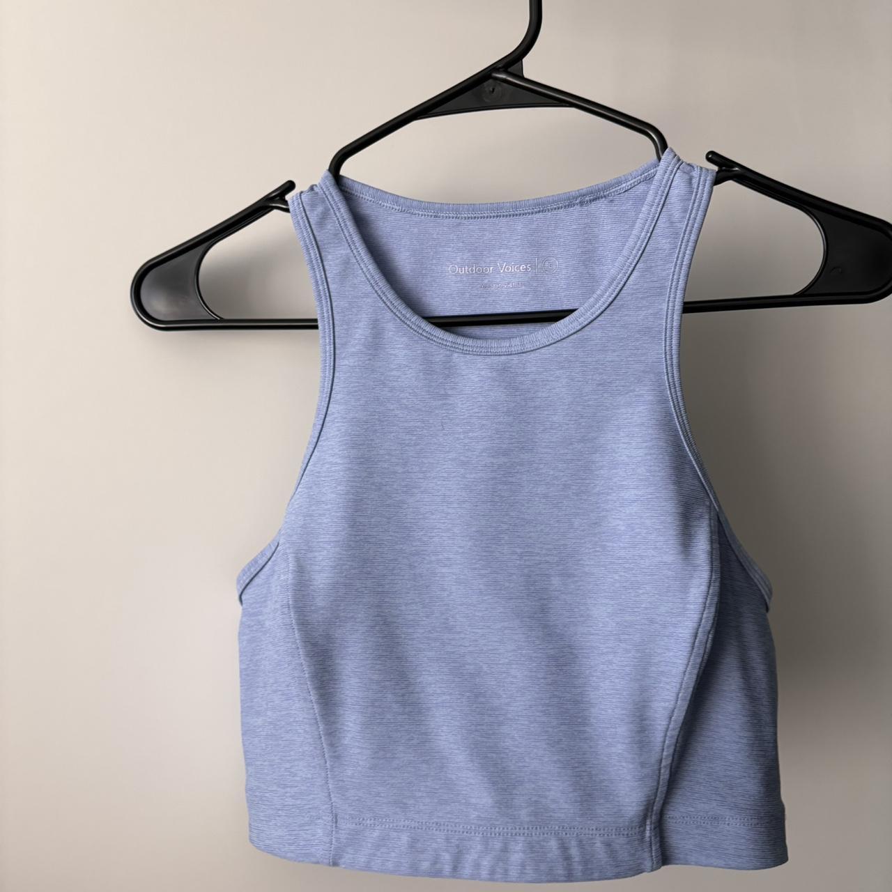 Outdoor Voices sports bra Light Blue Large No stains... - Depop