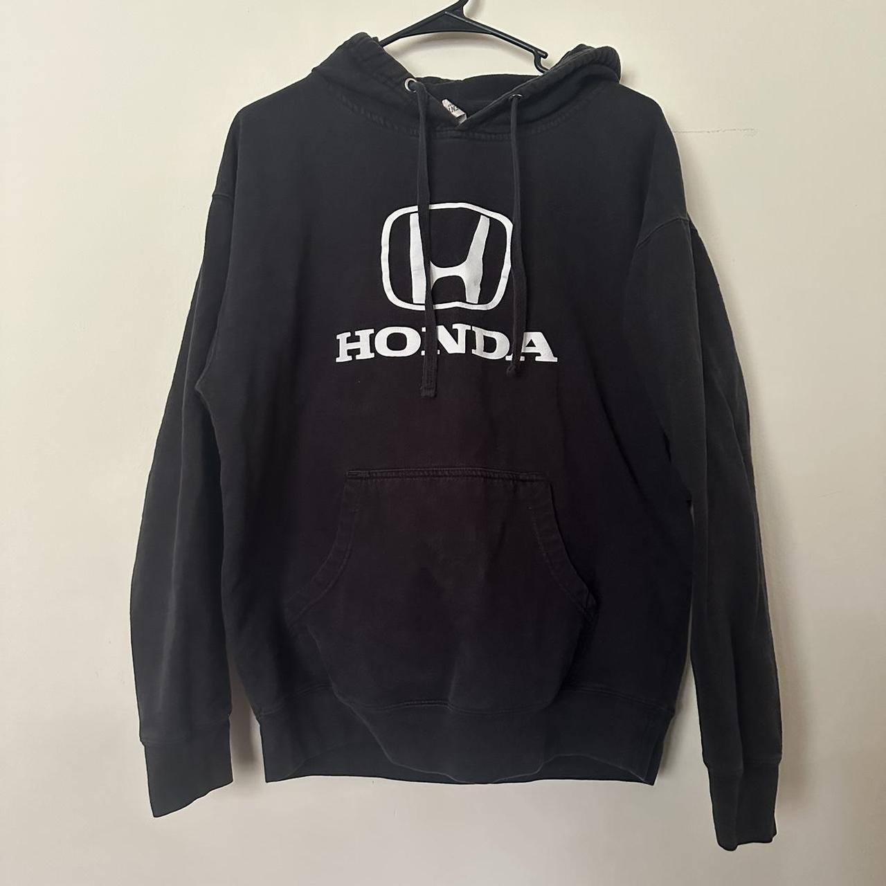 Honda black and white hoodie no brand streetwear. Depop