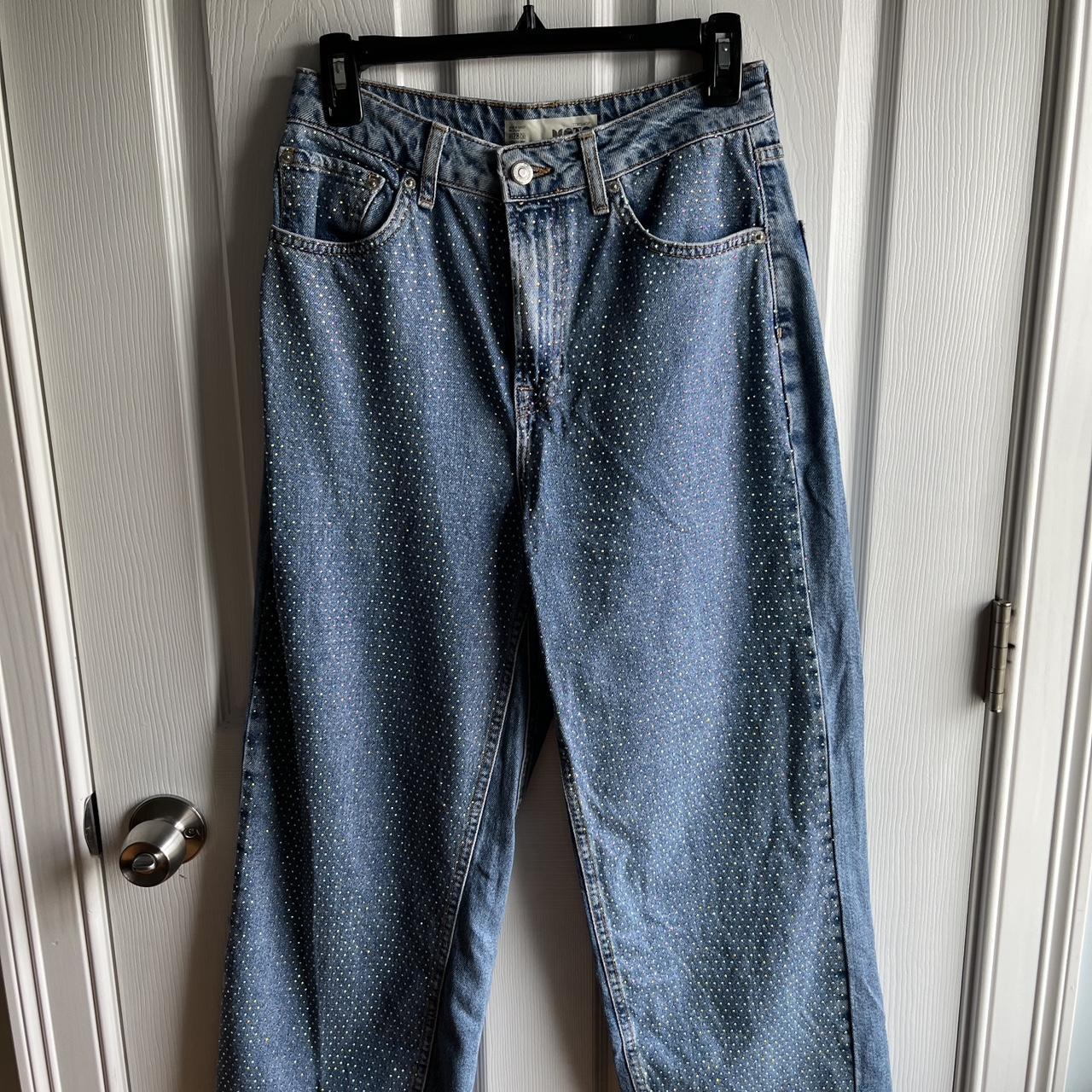 Mom Jeans Diamante Jeans Primark Petite Light Blue Diamante Wide