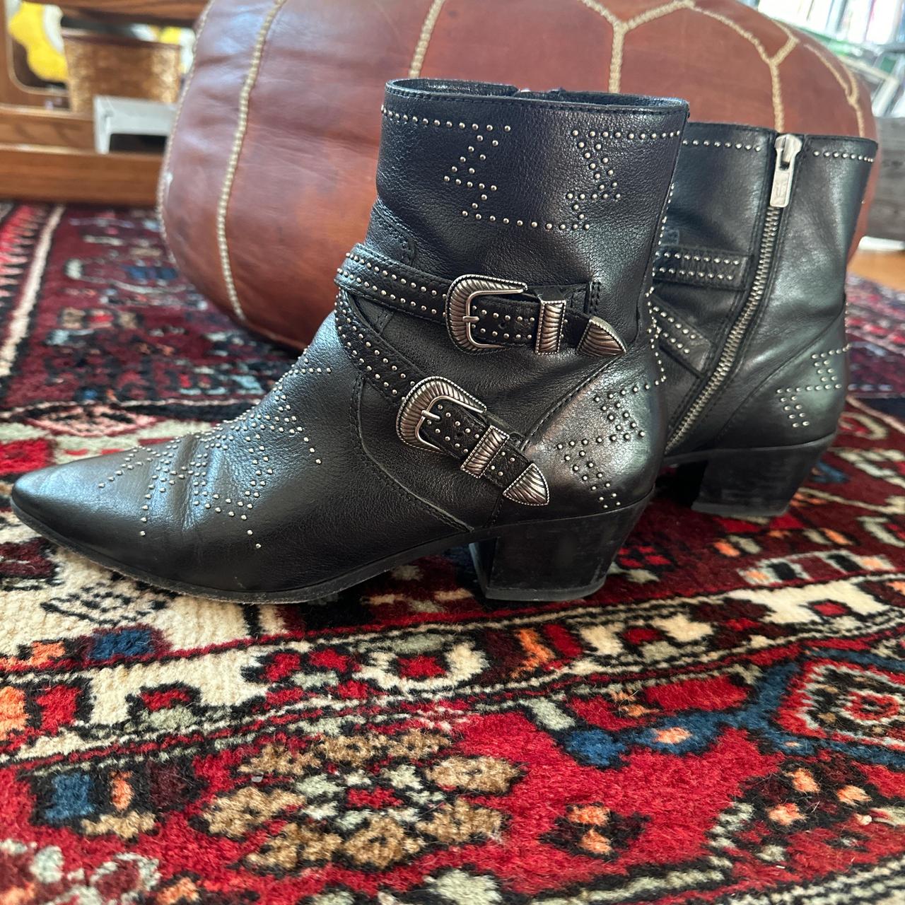 FRYE studded leather ankle western boots in great. Depop