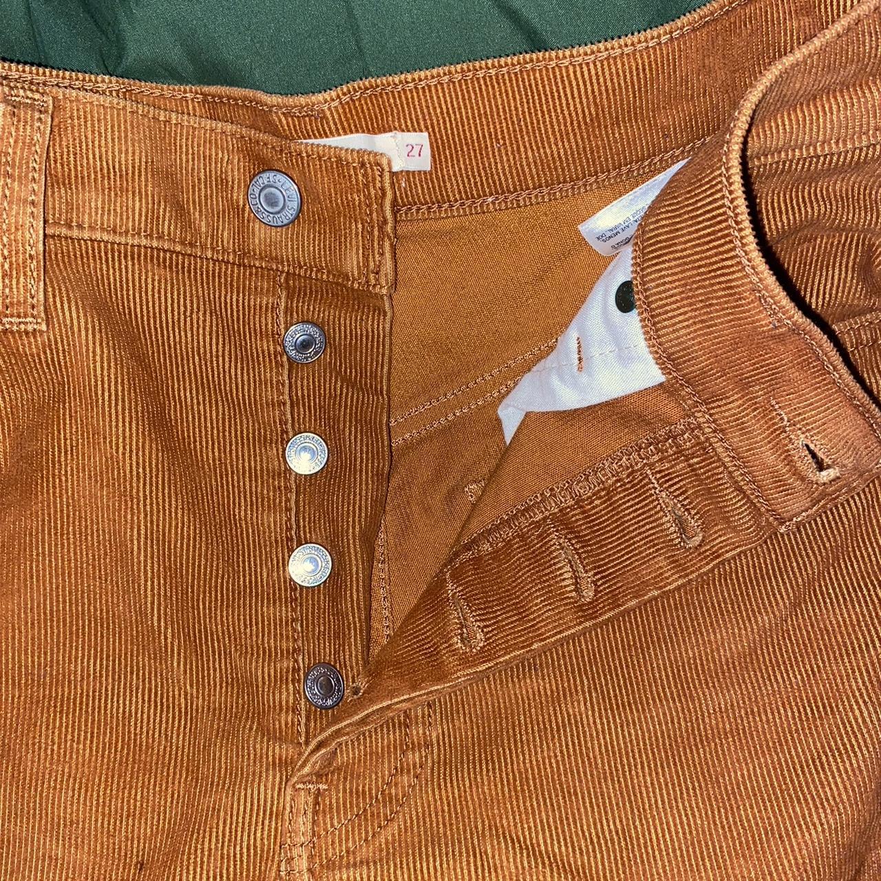 Levi’s red tab burnt orange corduroy ribcage flares.... - Depop