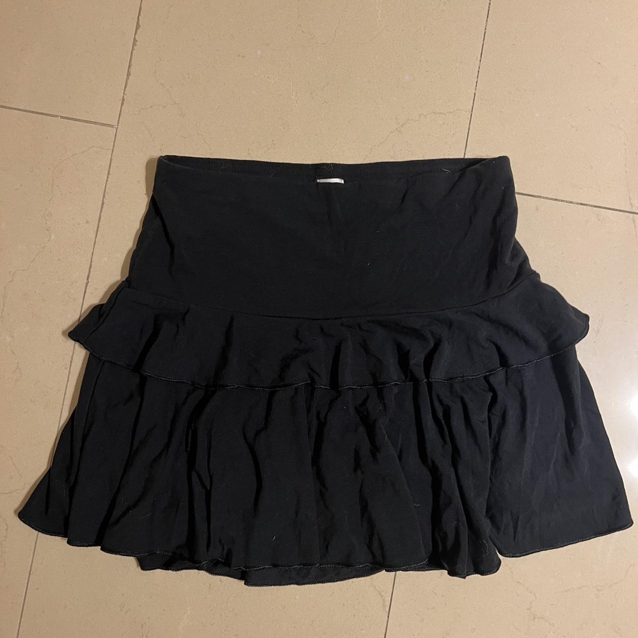 Aritzia skirt with ruffles Black Size XS Worn 1x Depop