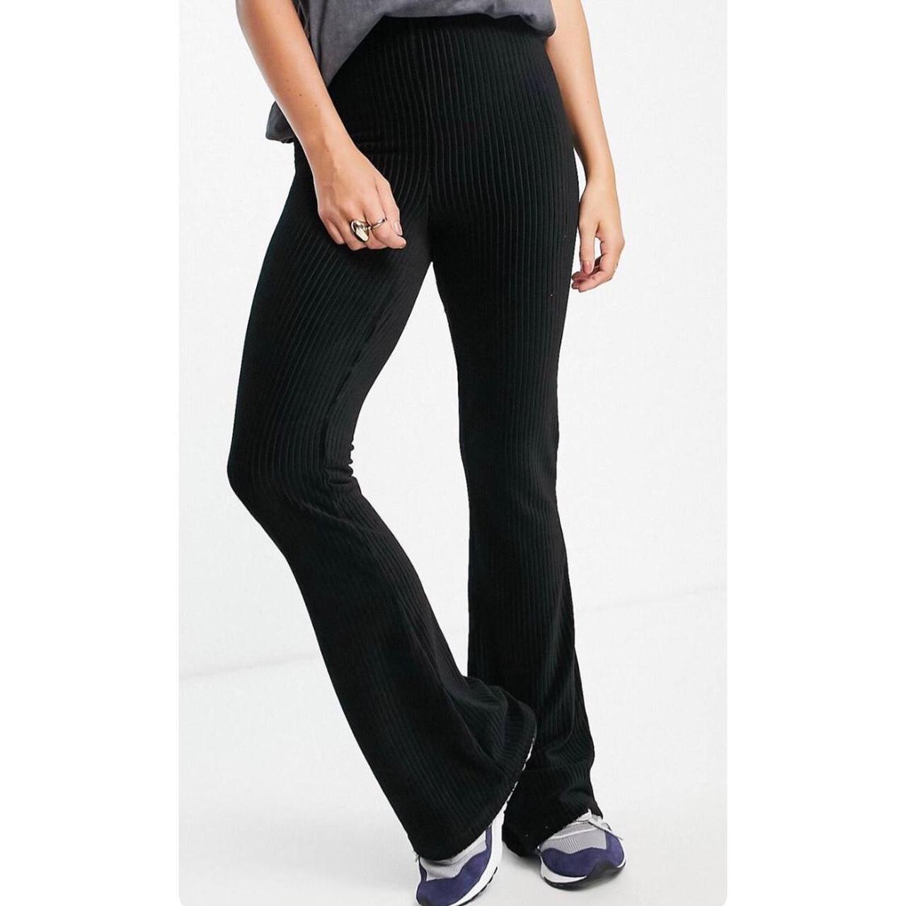 ASOS ribbed flared leggings, black. Never worn, tag... - Depop