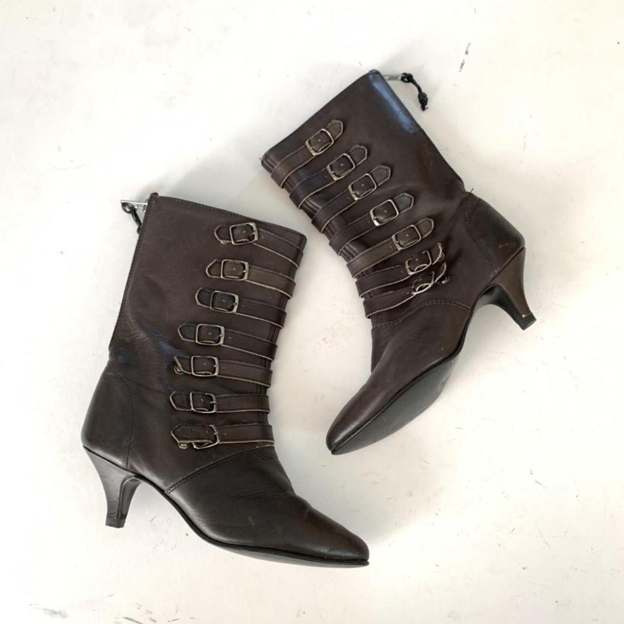 🔥Vintage belt buckle harness boots 7 straps !! A... Depop