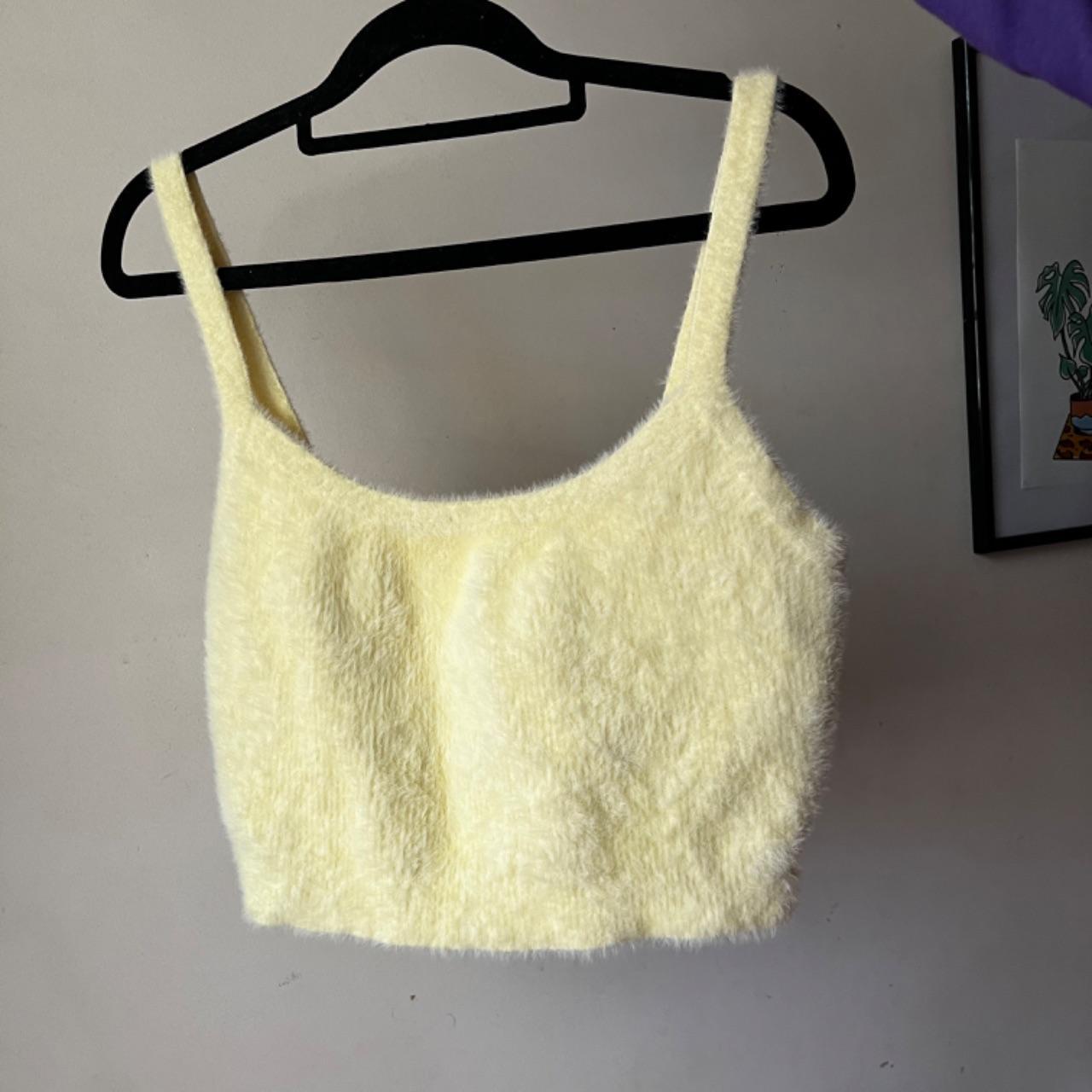 fluffy yellow Supre crop top!! this adorable crop... - Depop