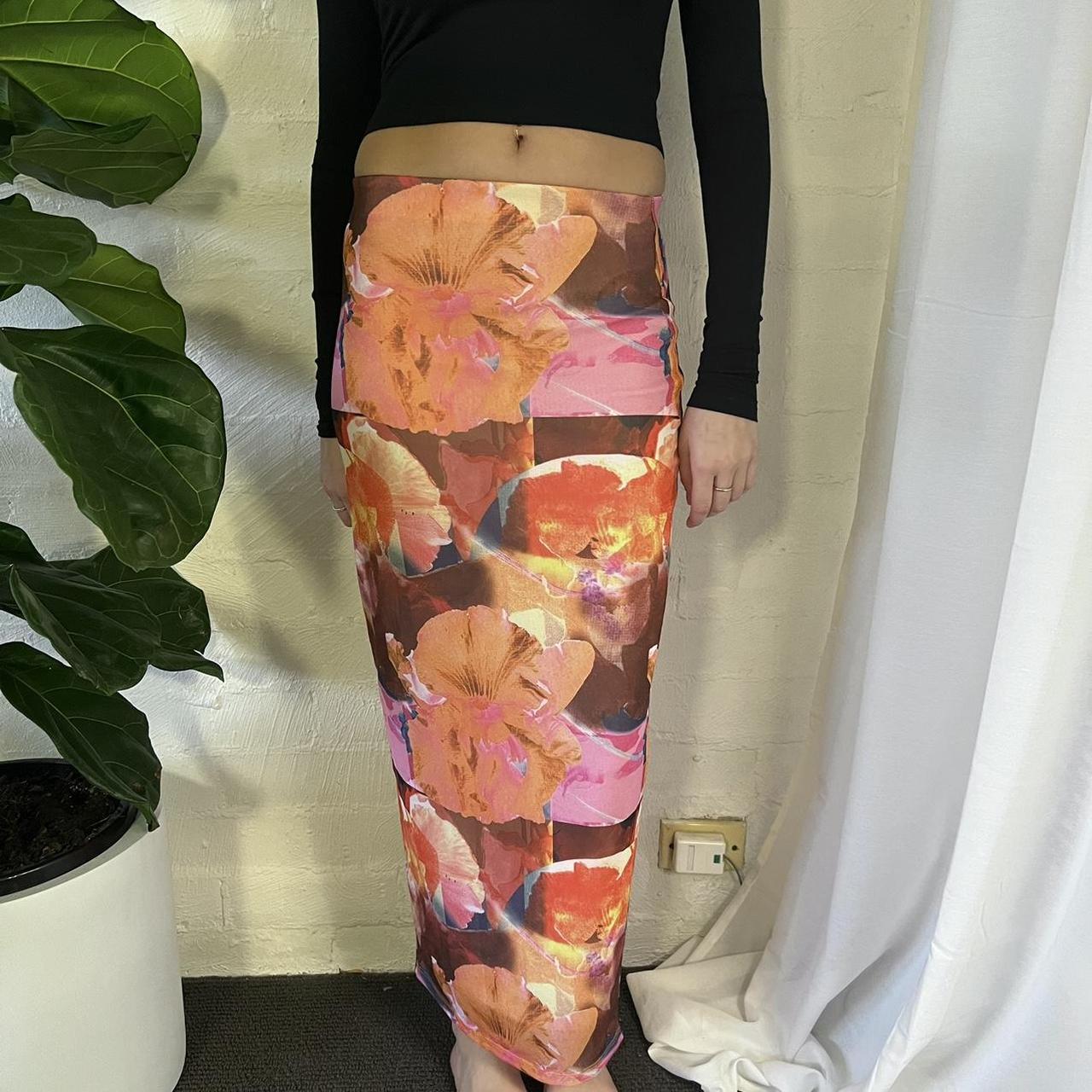 Floral Glassons Maxi Skirt Depop