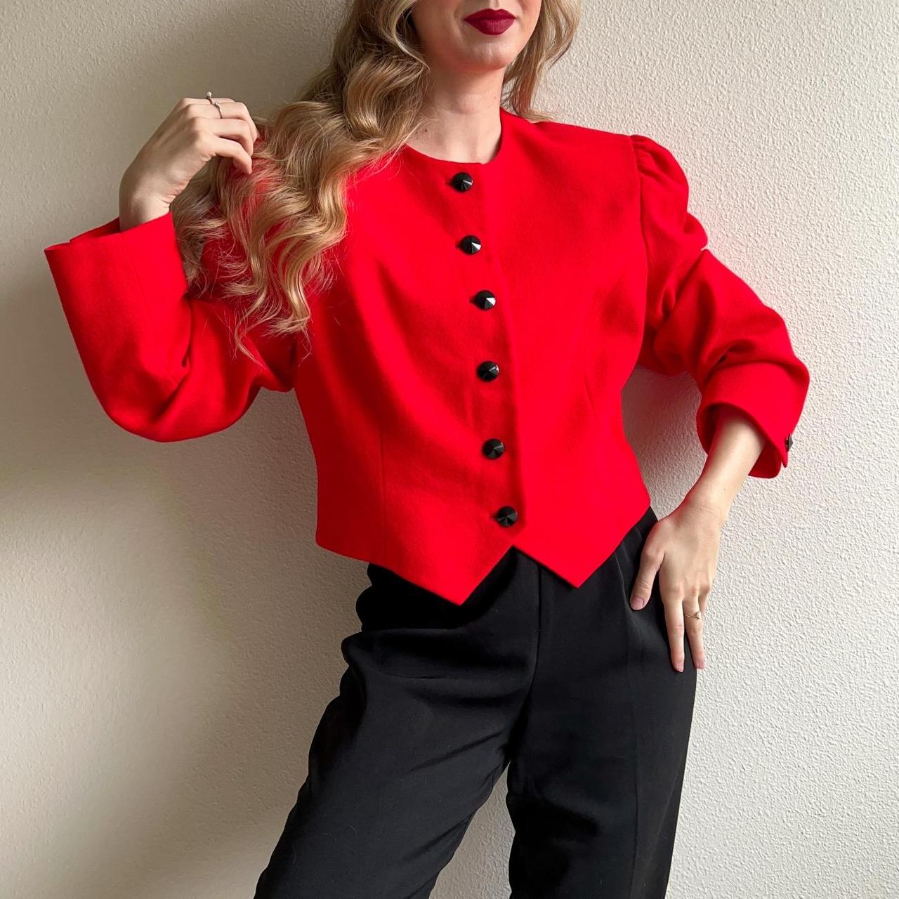 bright red blazer womens