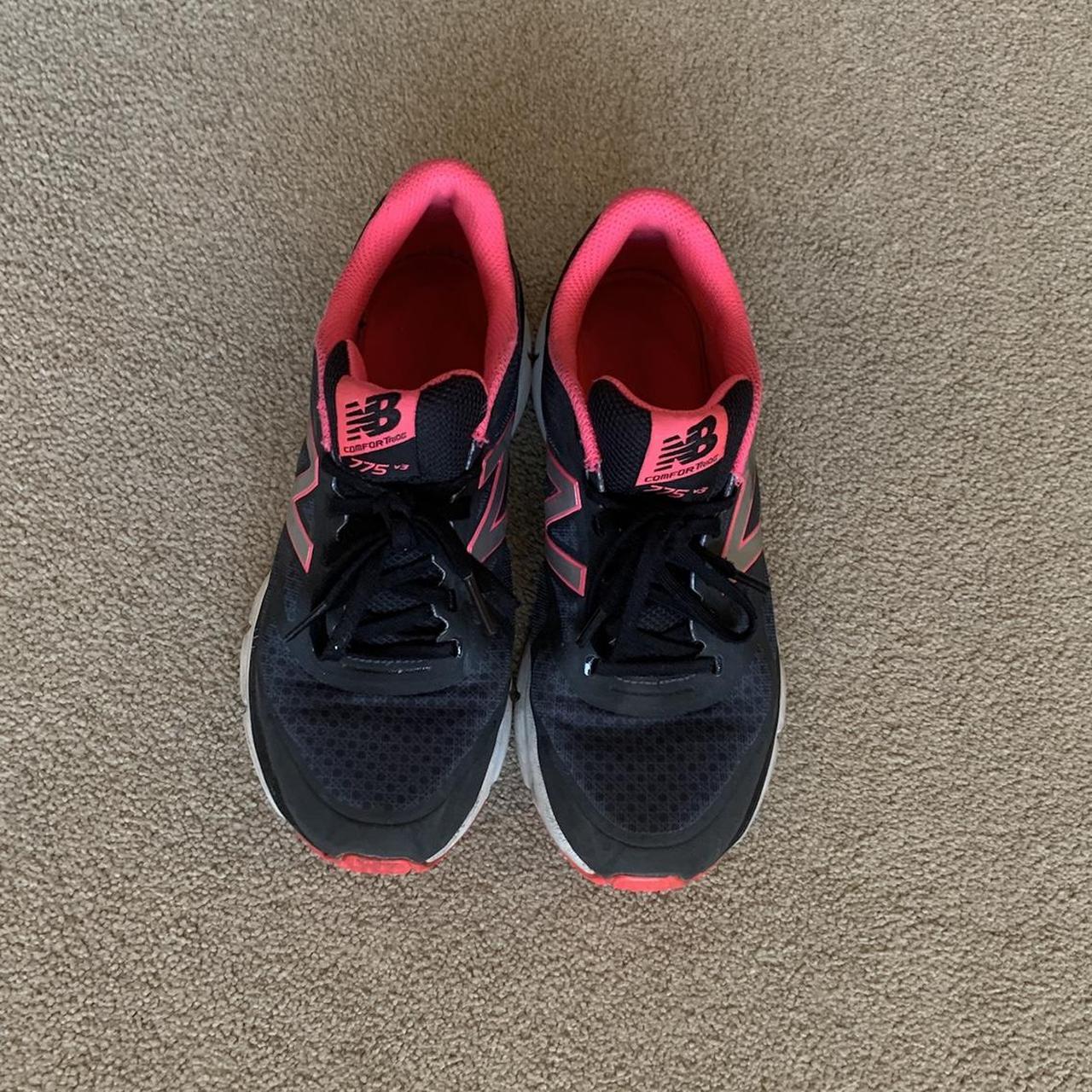 New Balance Hot Pink And Black Trainers Used But Depop