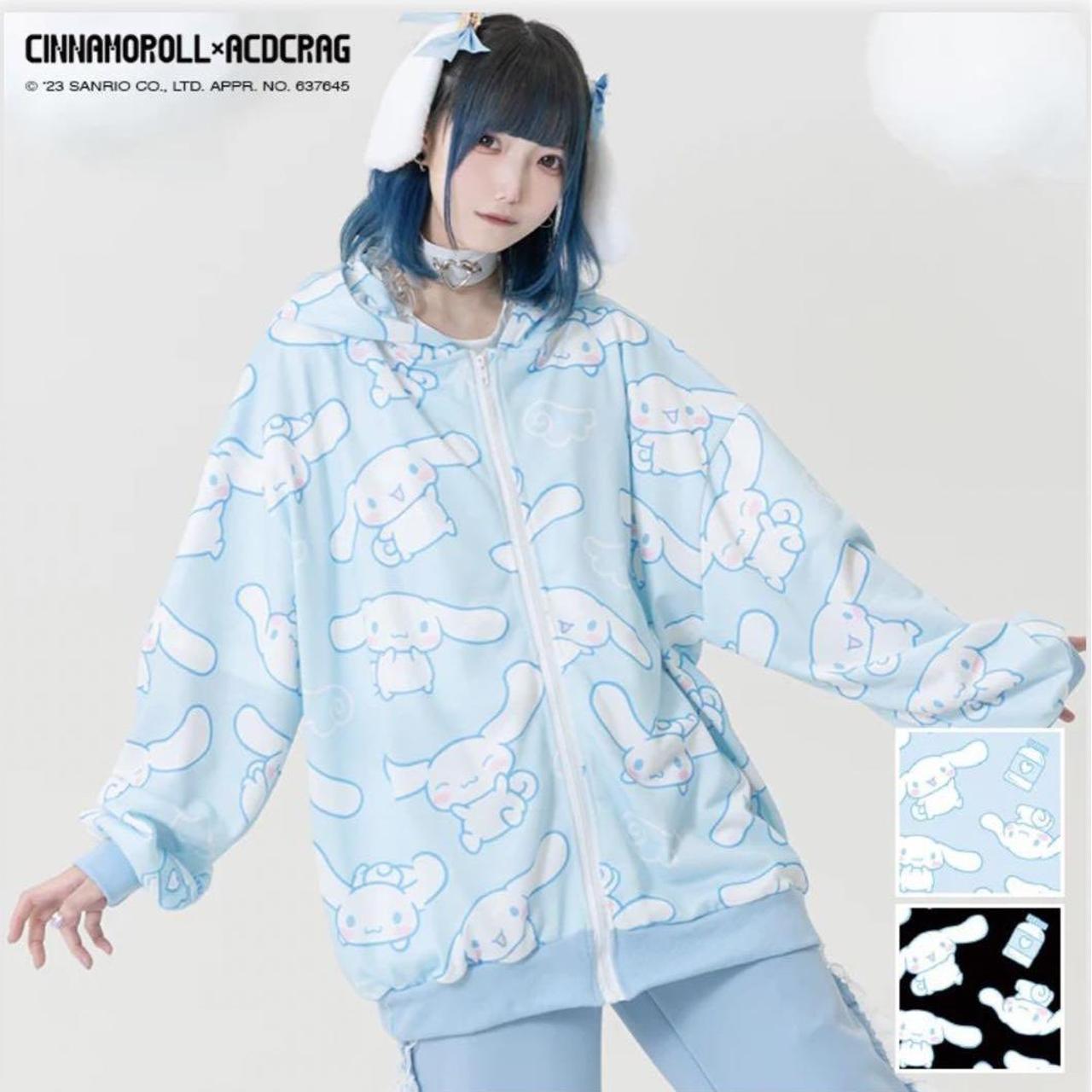 ACDC RAG X CINNAMON ROLL SANRIO HOODIE BLUE PLEASE... - Depop