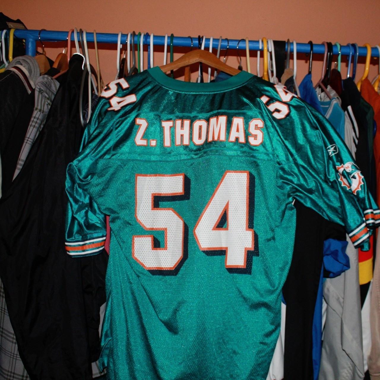 Vintage Zach Thomas #54 Miami Dolphins Puma NFL - Depop