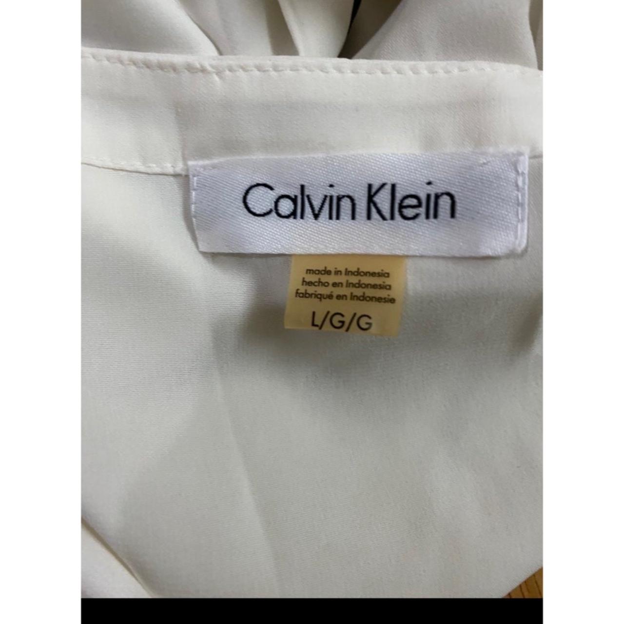 Calvin Klein Ivory Sleeveless Blouse soze L - new # - Depop