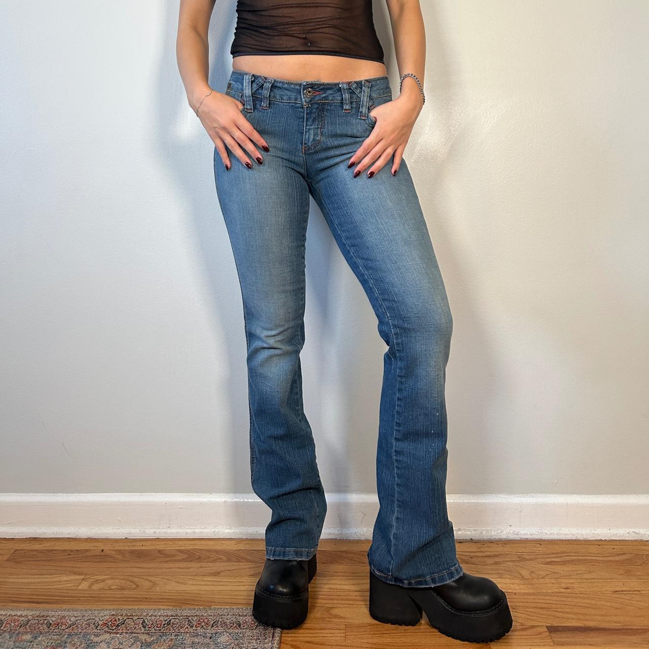 Vintage lowrise Dollhouse jeans with back pocket... Depop