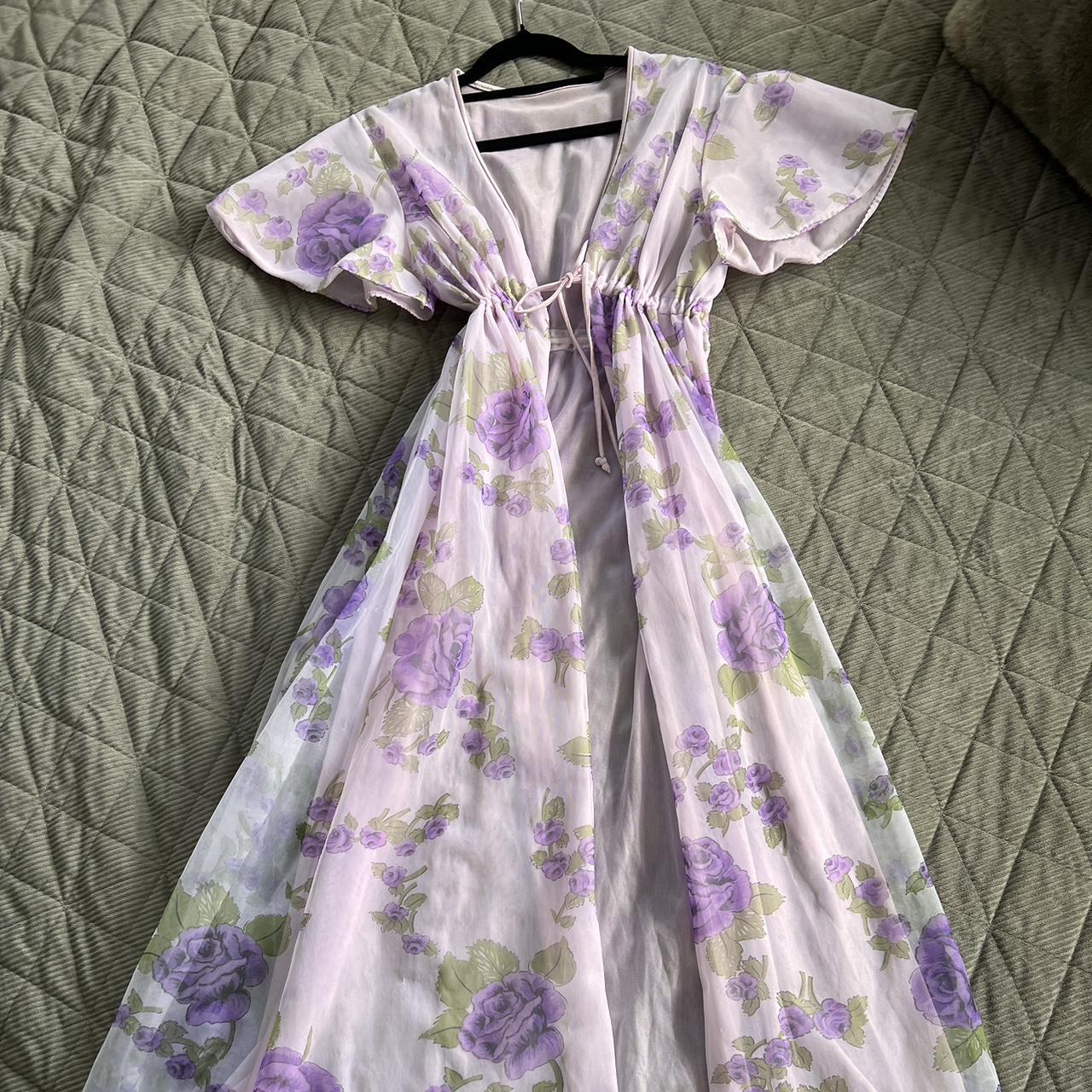 Women's Pink and Purple Coat Depop