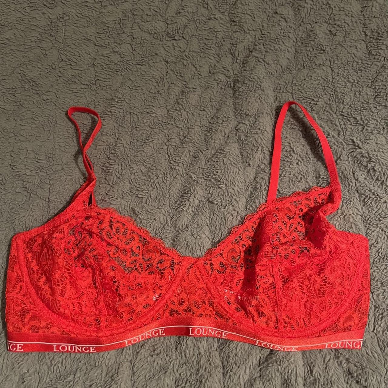 Lounge Brand Lace Bra in the color red. 🤍 Size 38F. - Depop