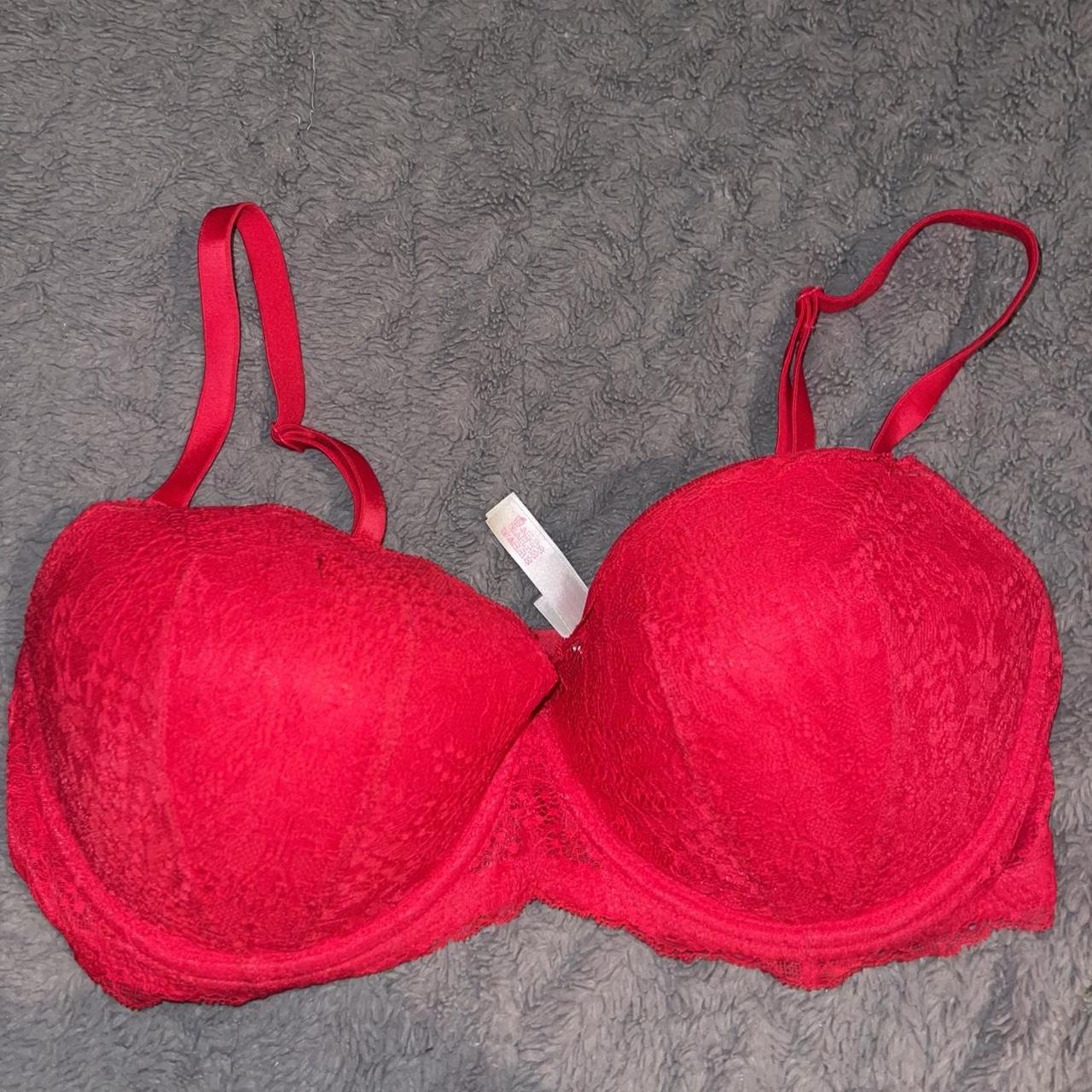 Victoria's Secret PINK Date Push Up Bra Red Lace