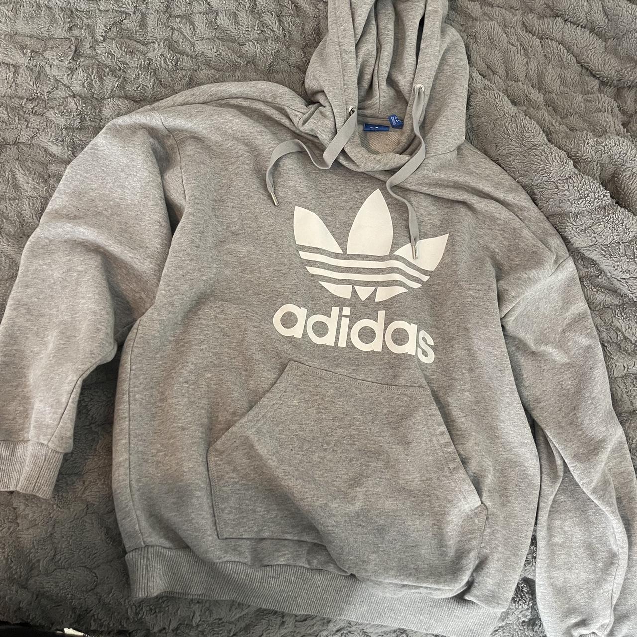 Adidas hoodie in grey 🤍 has small discolor/stain... - Depop