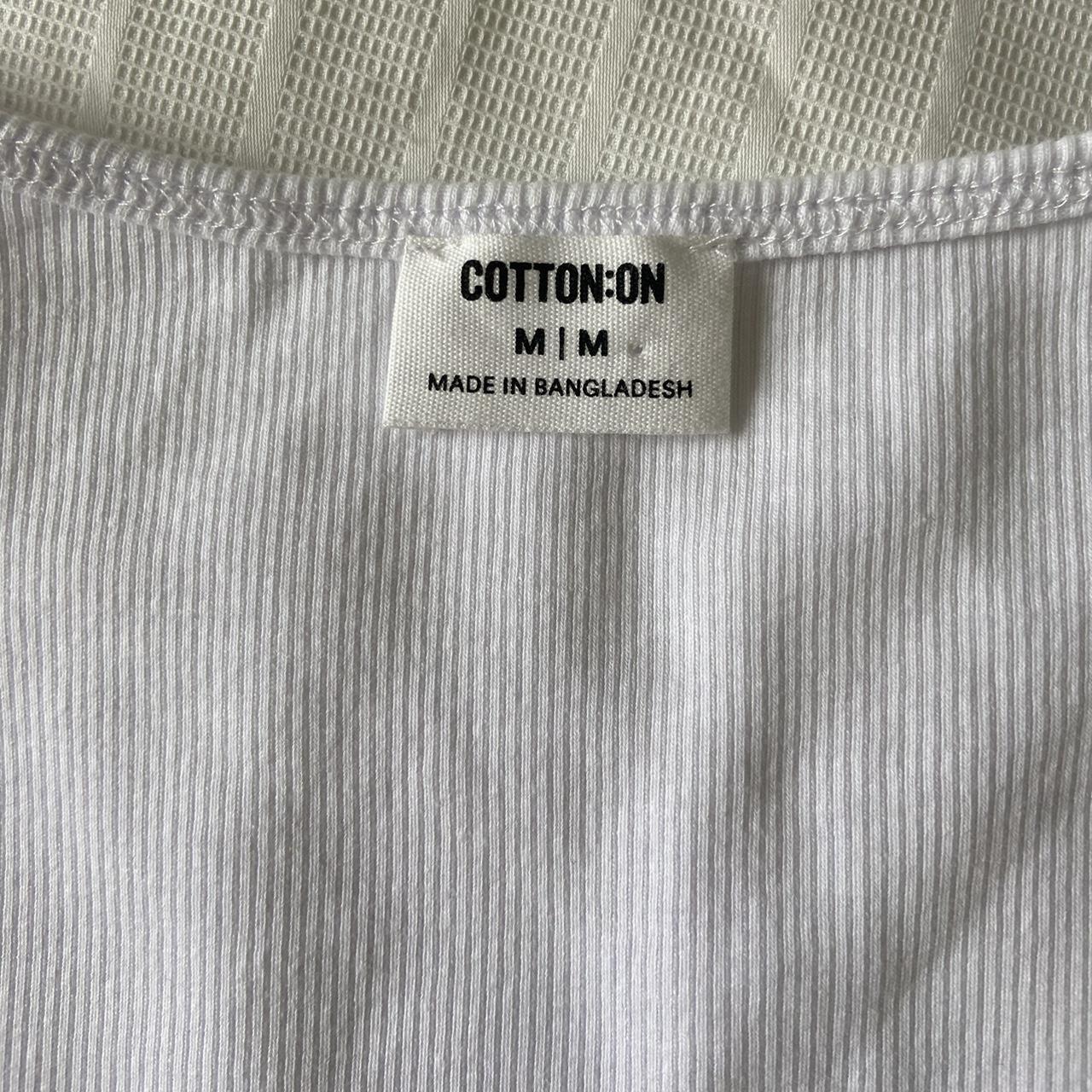white ribbed t shirt cotton on rib crew short... - Depop