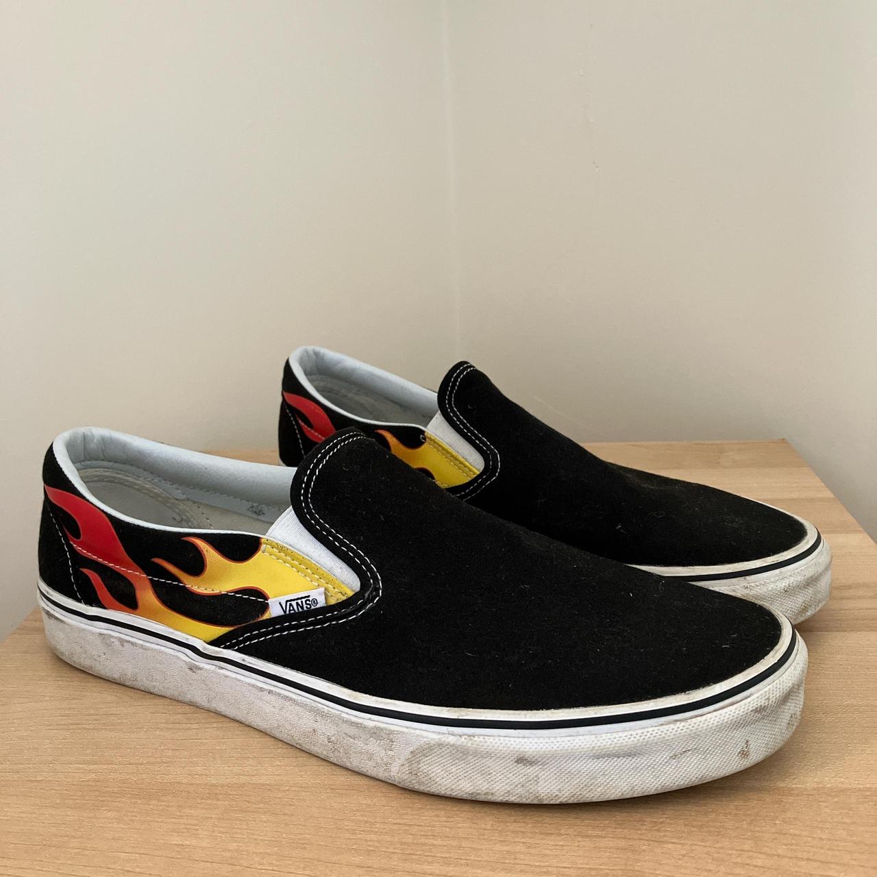Vans flame slip ons