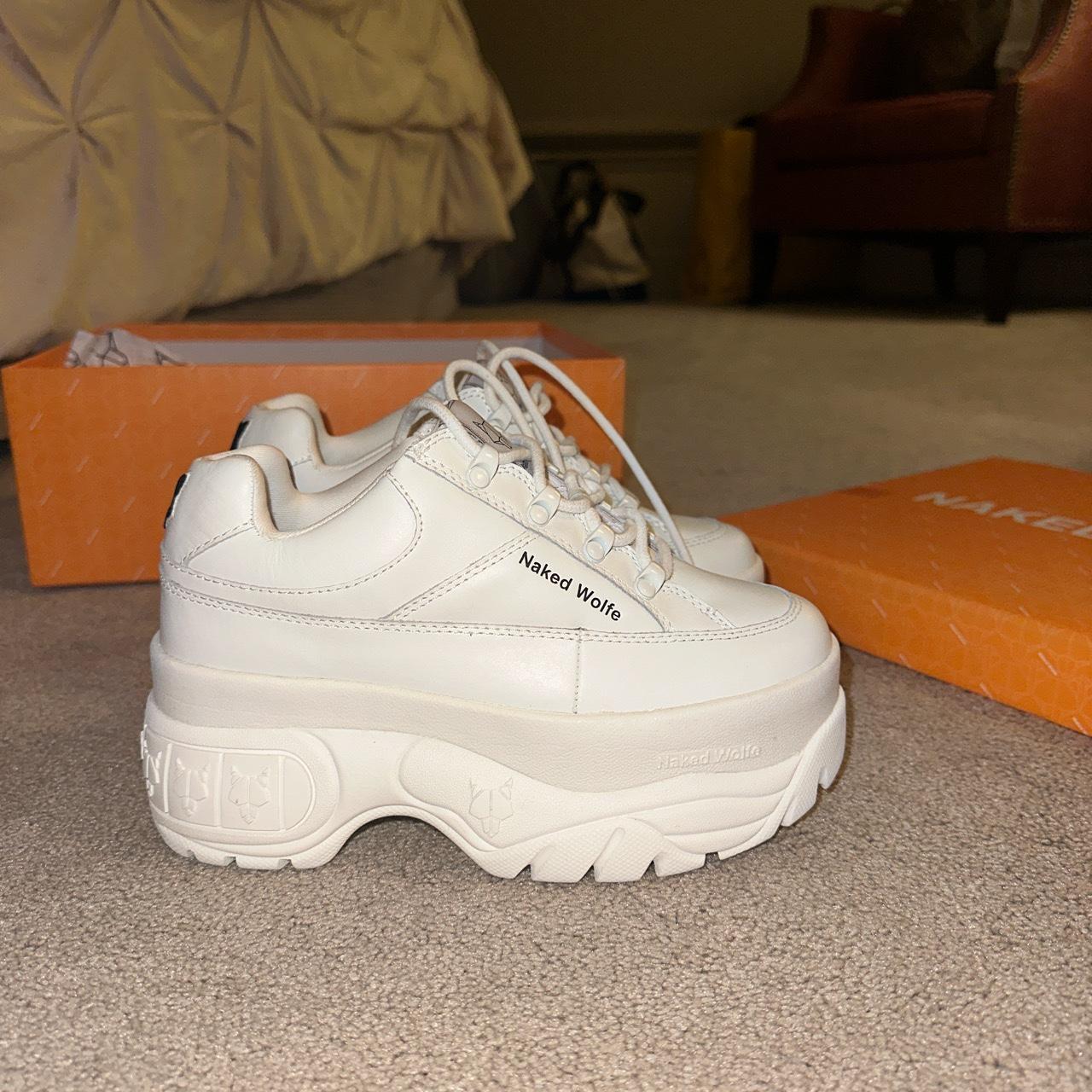 brand new naked wolfe white sneakers never worn!!!... - Depop