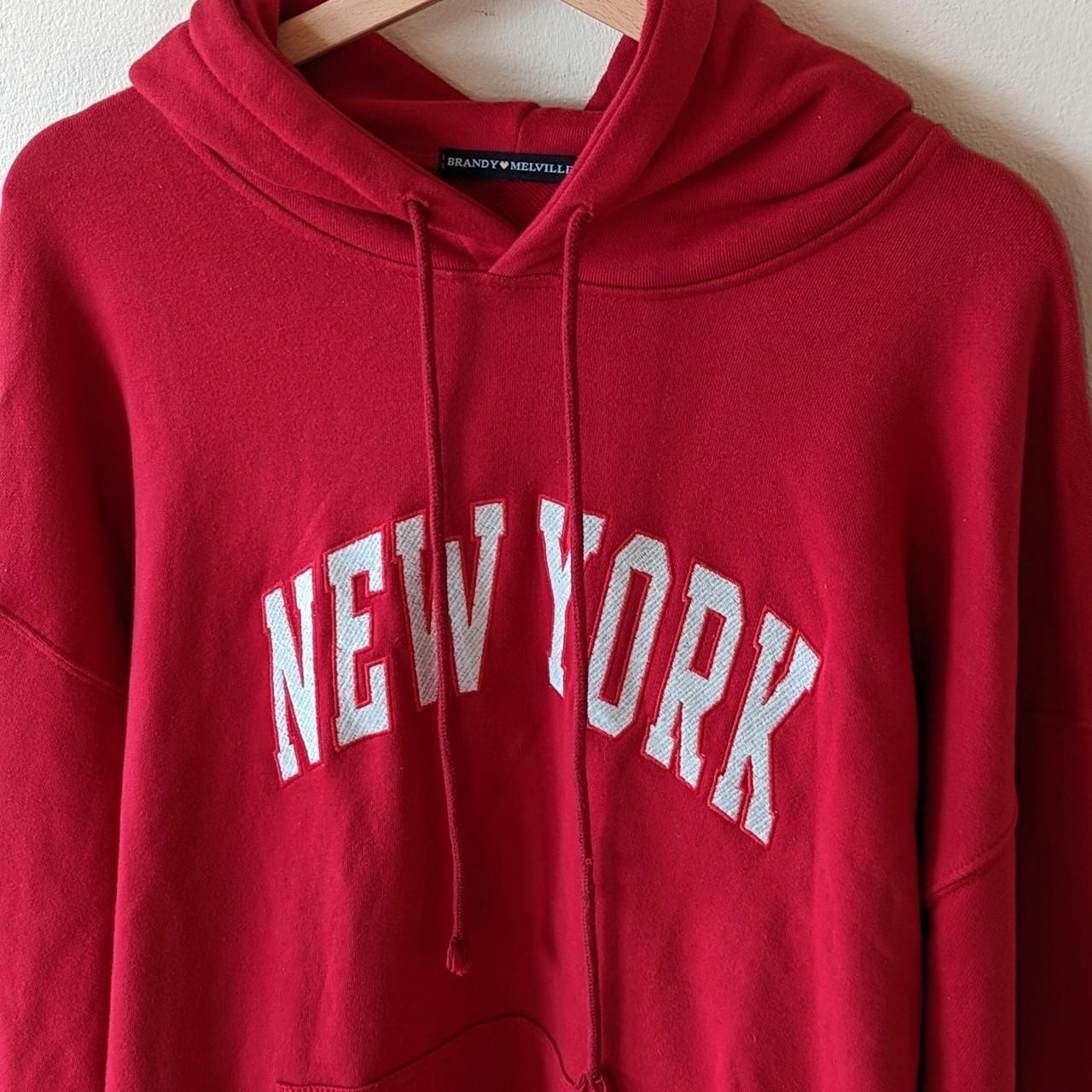 Brandy Melville Women's Red Hoodie | Depop