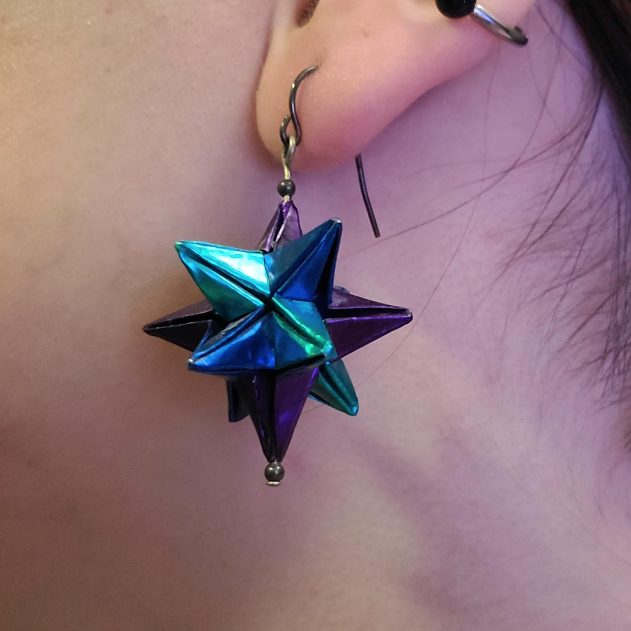 Very light weight paper star earrings! They’re... Depop