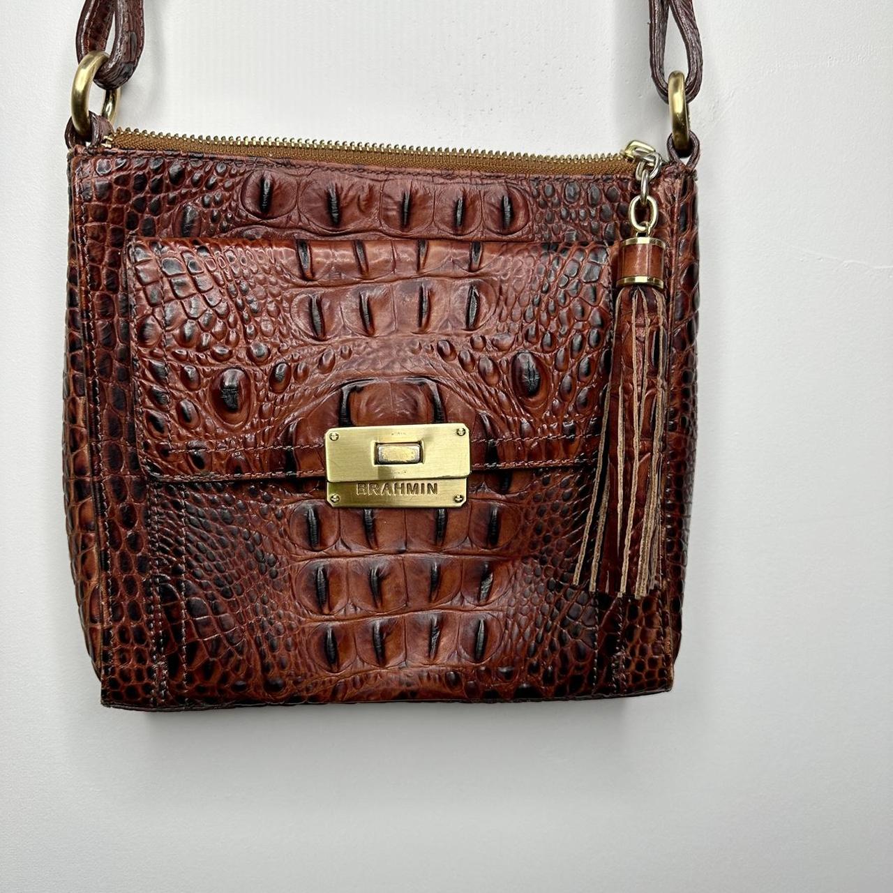 Brahmin Women's Burgundy and Brown Bag Depop