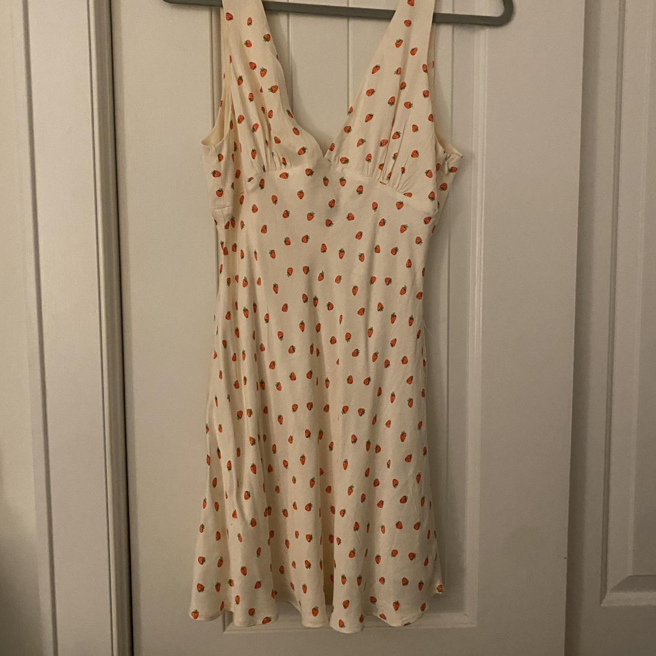 Strawberry dress from Zara (size large but fits... - Depop