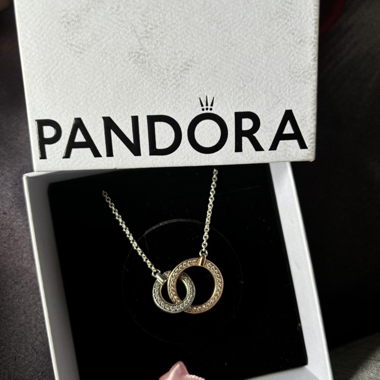 Gold Ring Pandora Double Ring Necklace Double Band Heart Ring Gold